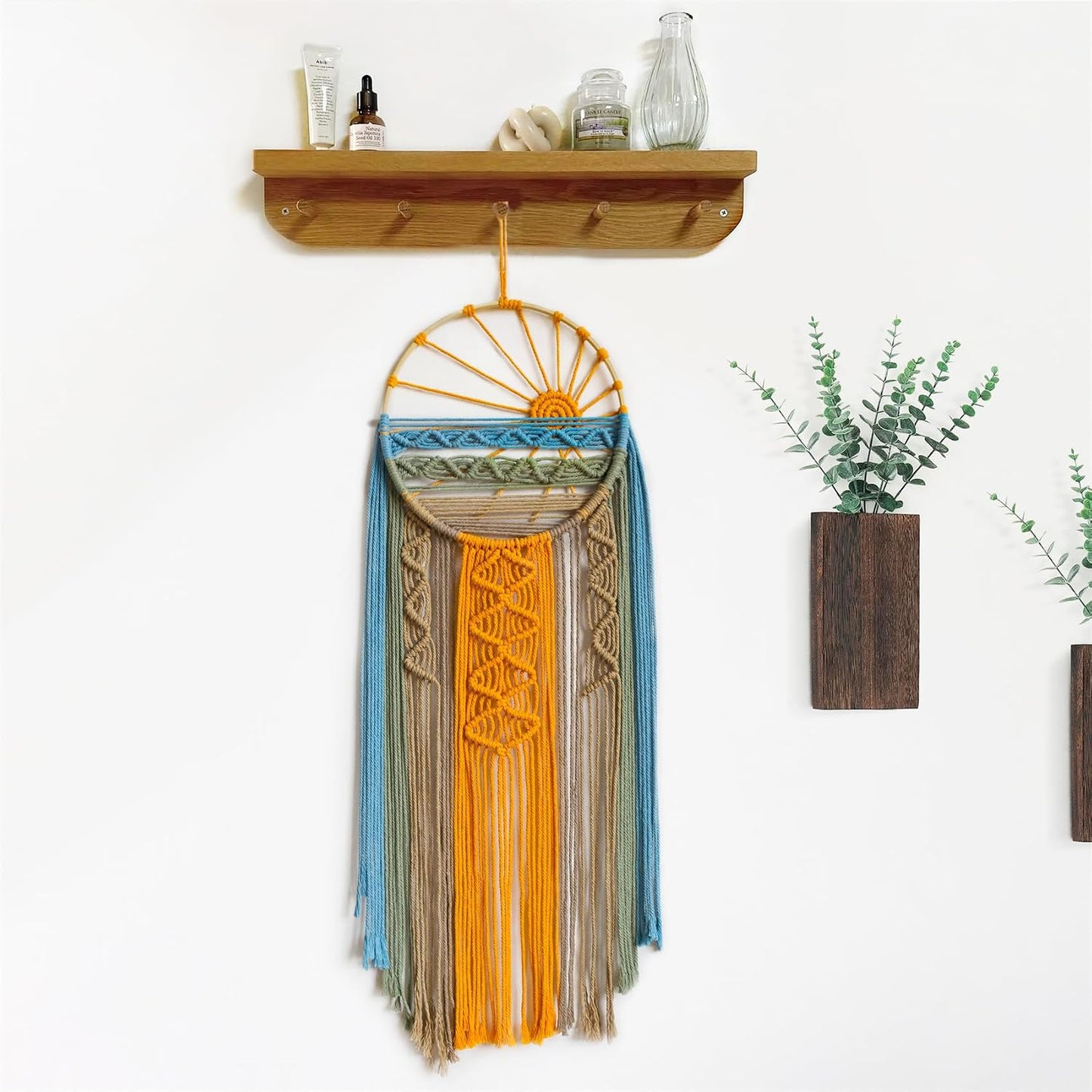 Macrame Wall Hanging Boho Macrame Wall Decor / Orange