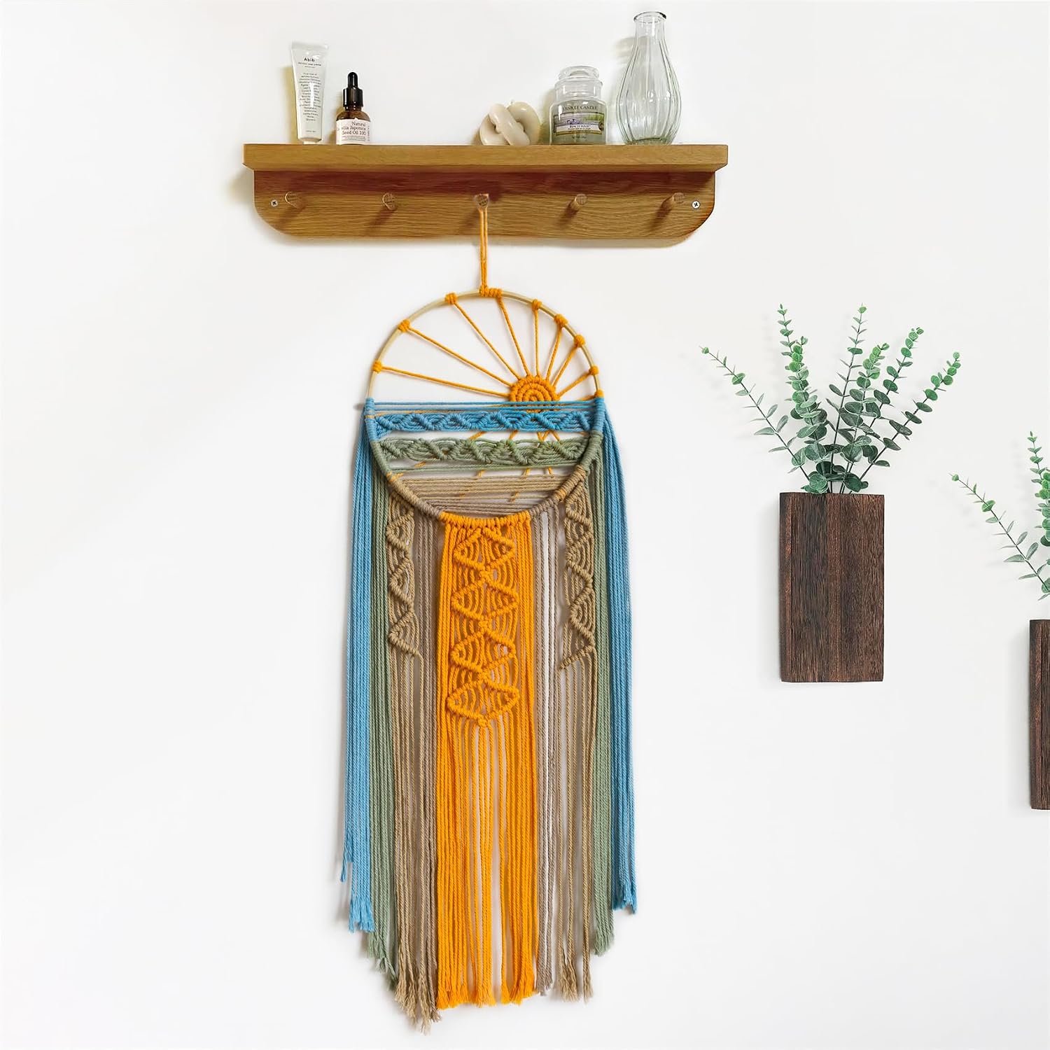 Macrame Wall Hanging Boho Macrame Wall Decor / Orange