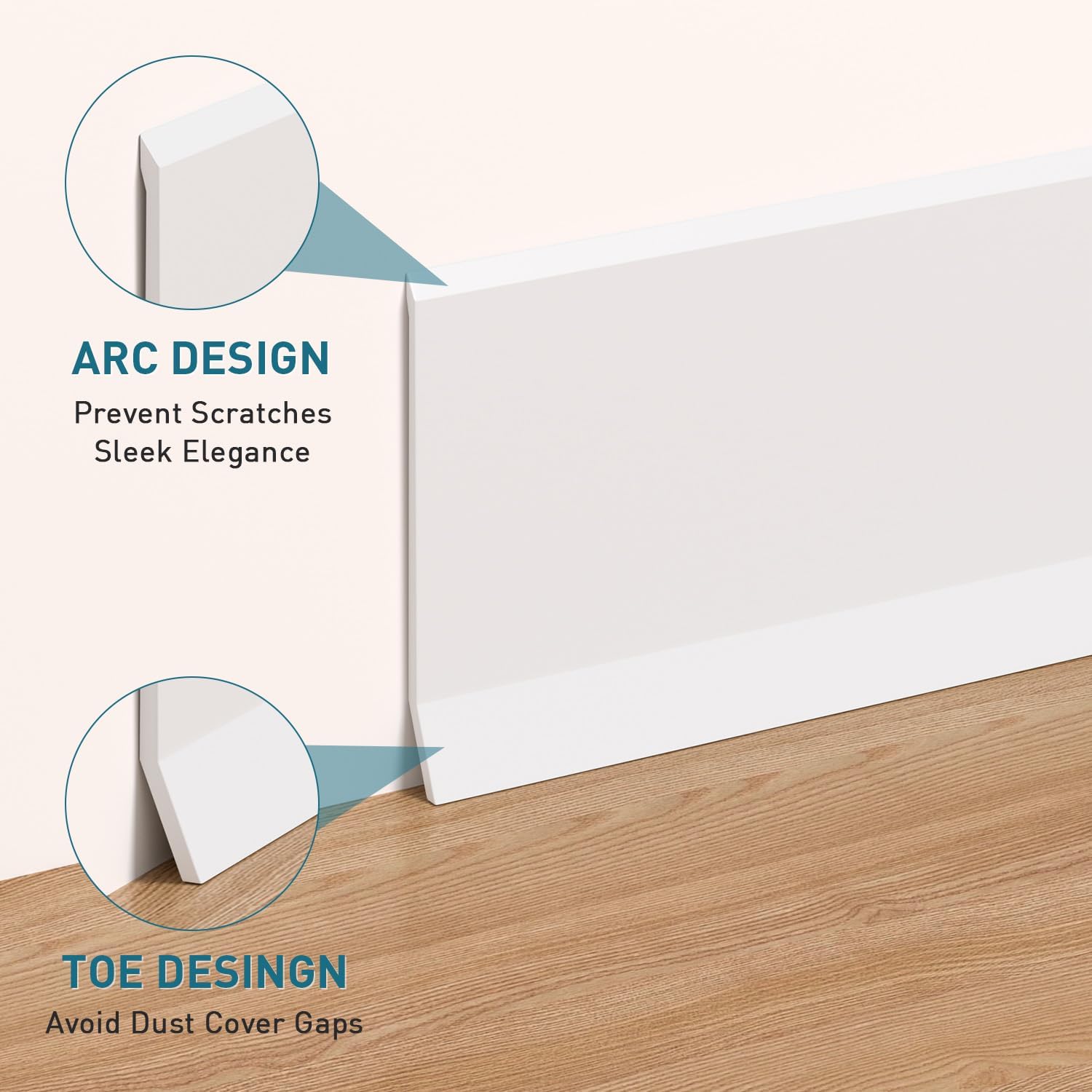 Flexible Baseboard Molding Trim / 20ft / White / 4 x 20