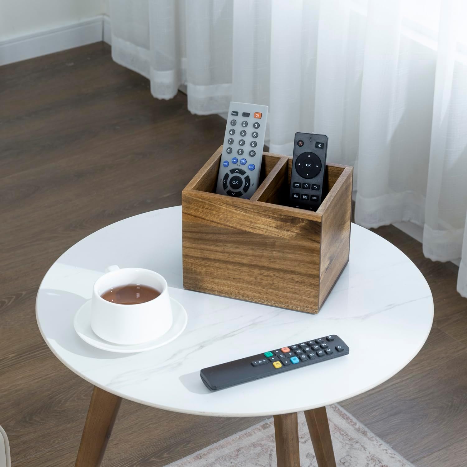 Wood TV Remote Control Holder / Acacia Wood