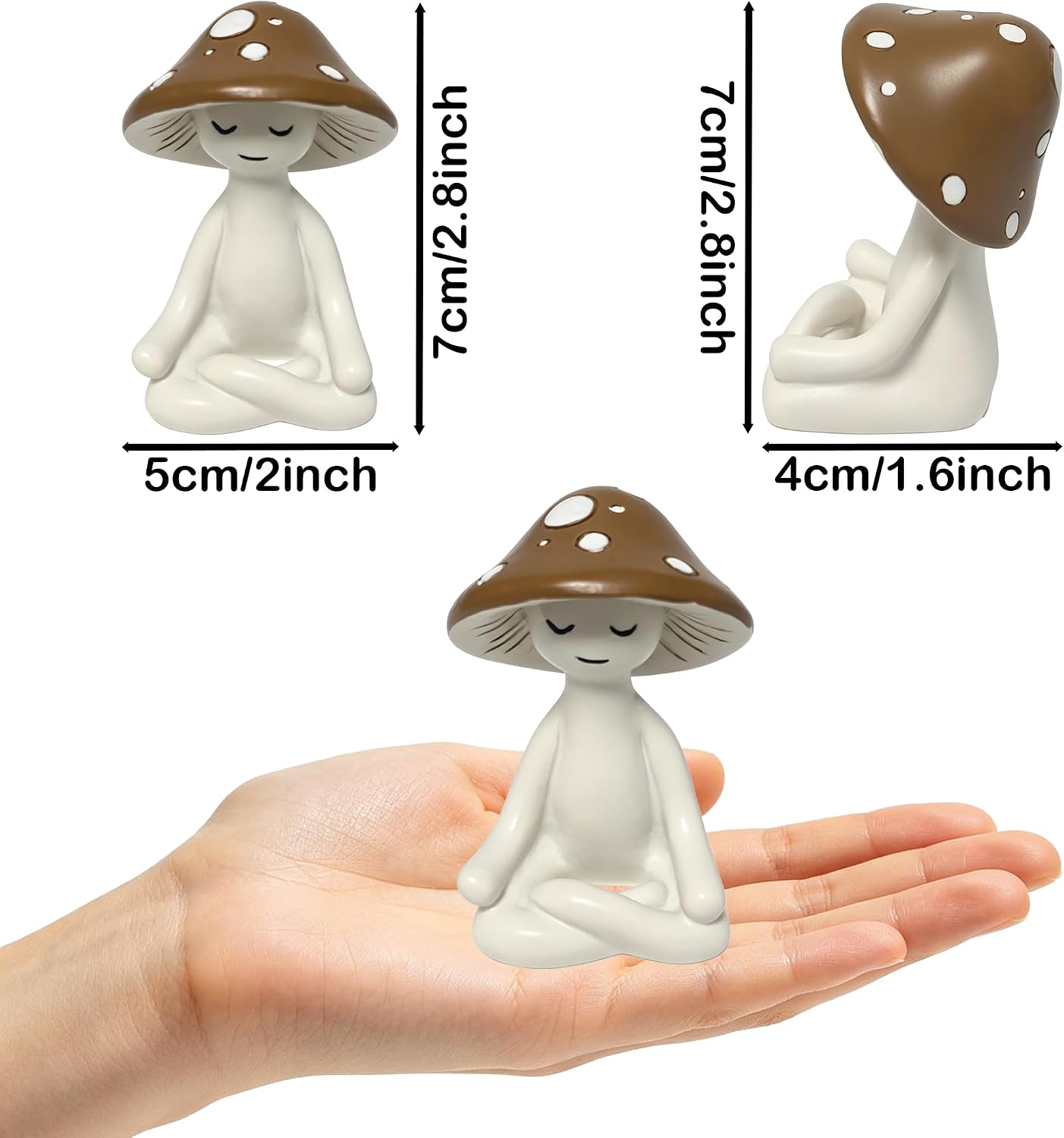 Meditation Mushroom Statue / Small Figurines Mushrooms Decor