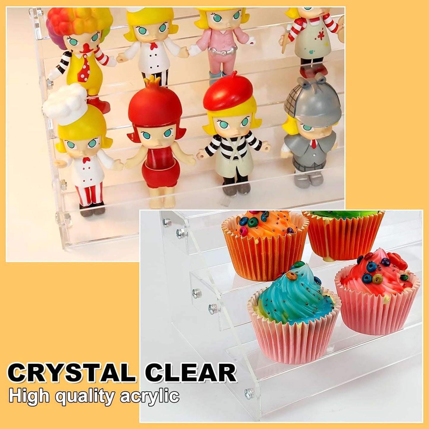 Display Organizer / Easy Assemble Cupcake Stand / 4 Tier / Clear / 12 Inch