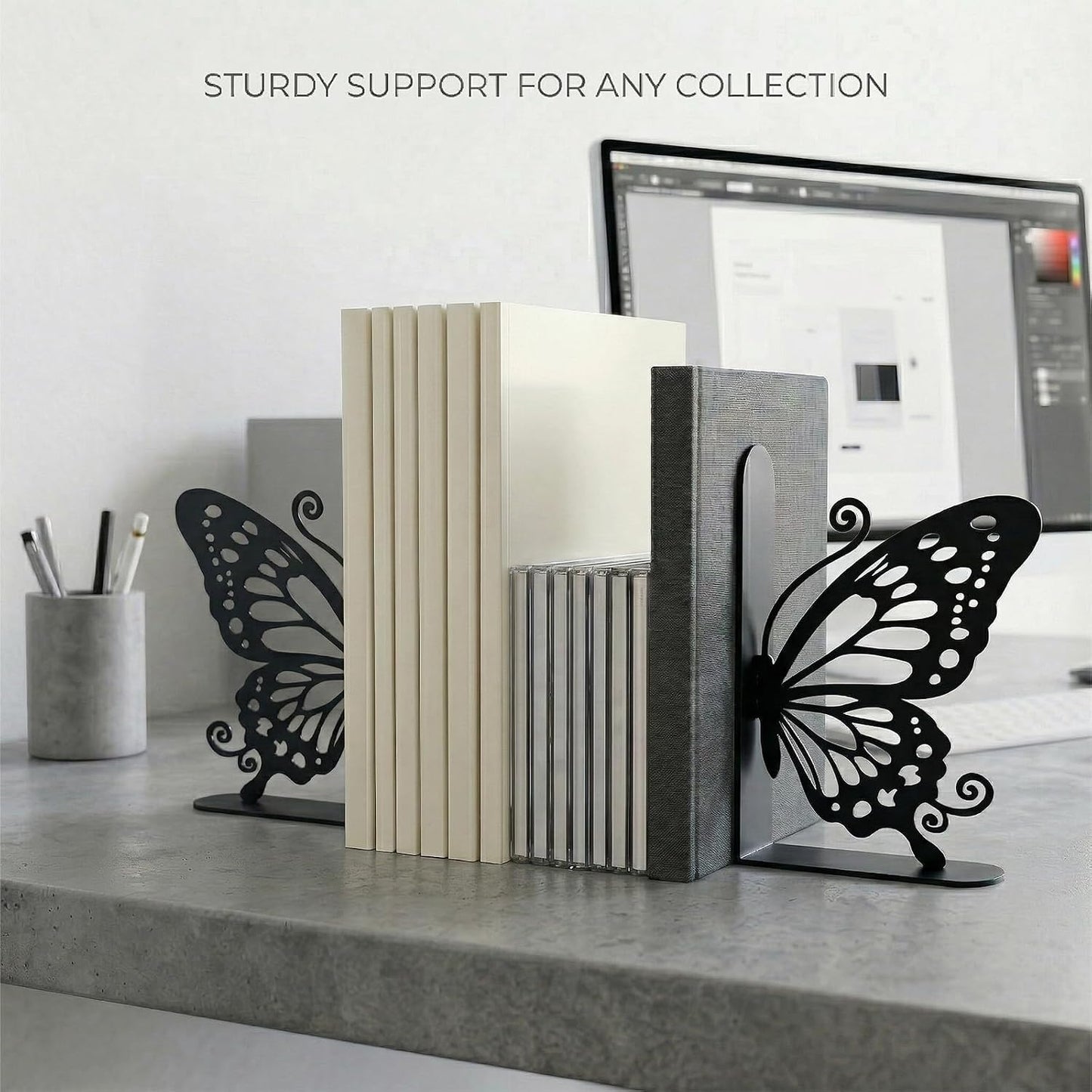 Metal Bookends Book Ends / Butterfly