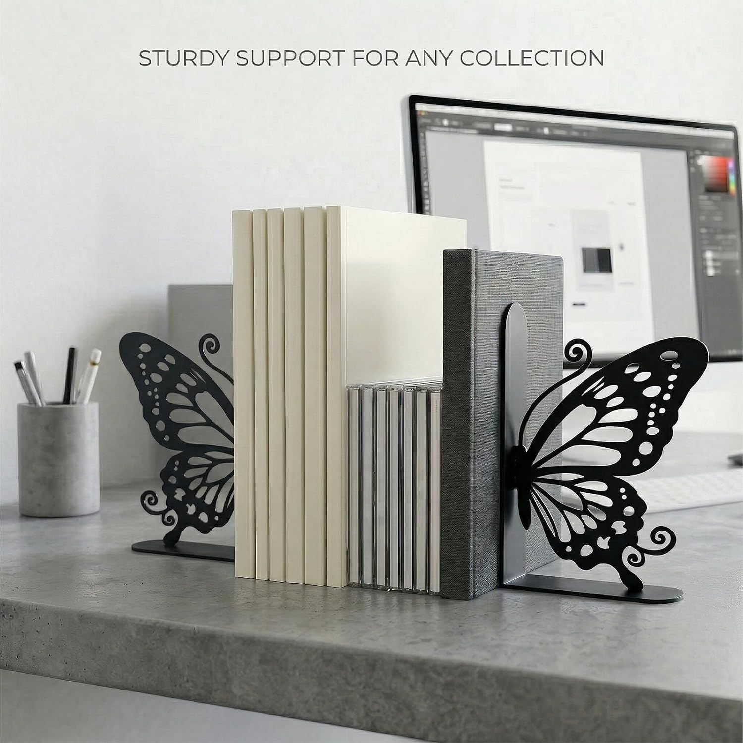Metal Bookends Book Ends / Butterfly
