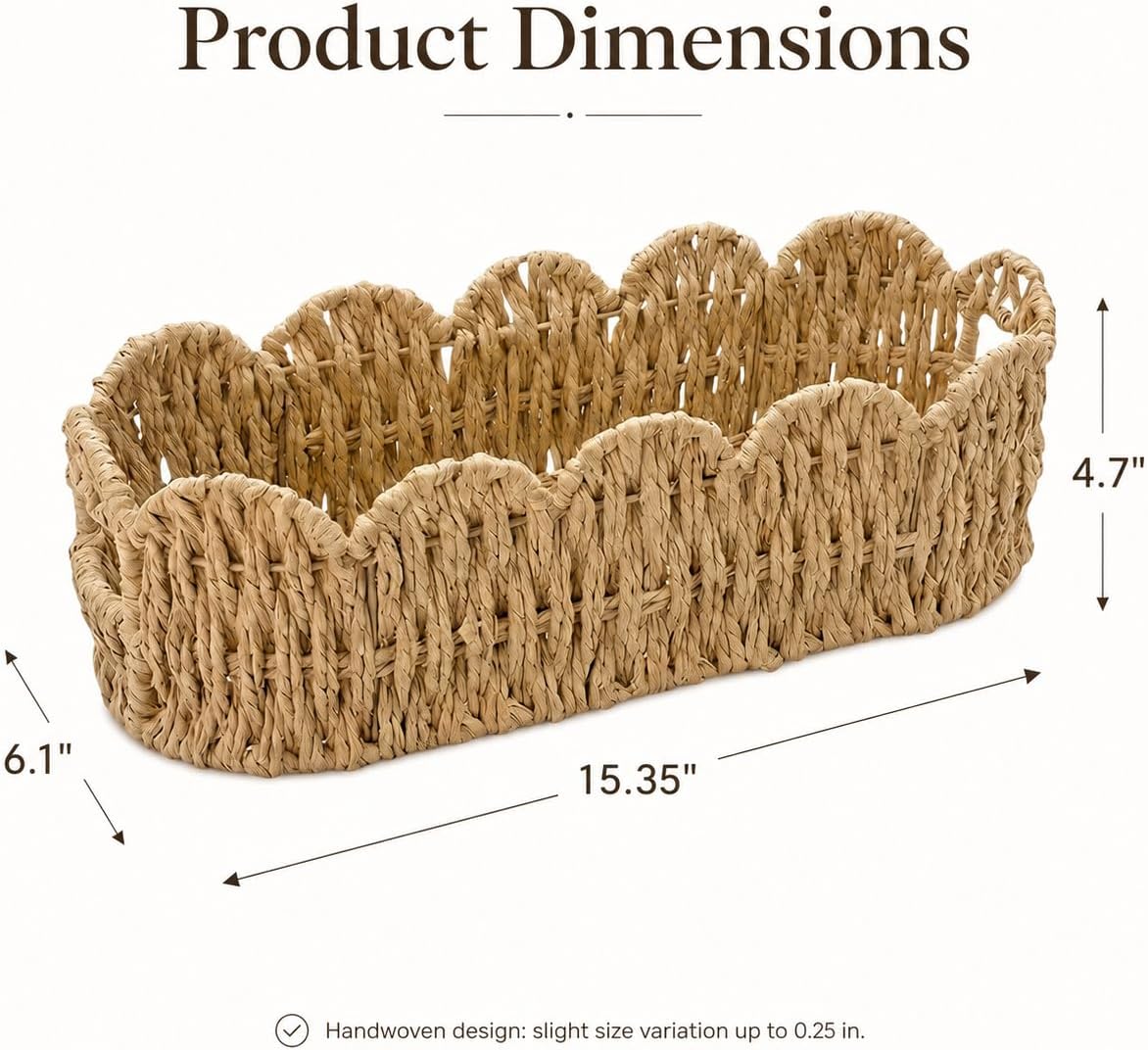 Scalloped Wicker Basket for Toilet Tank
