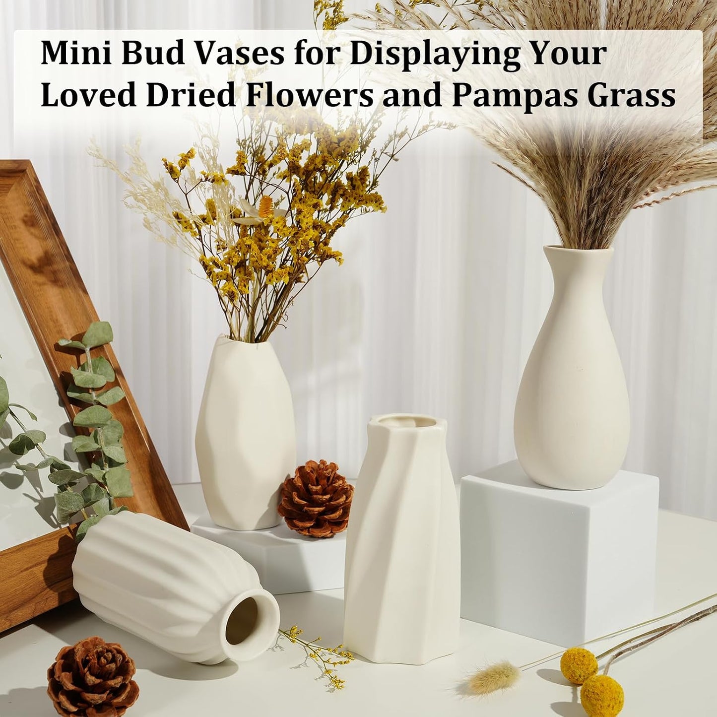 Ceramic Bud Vases / Small / White / Set of 24
