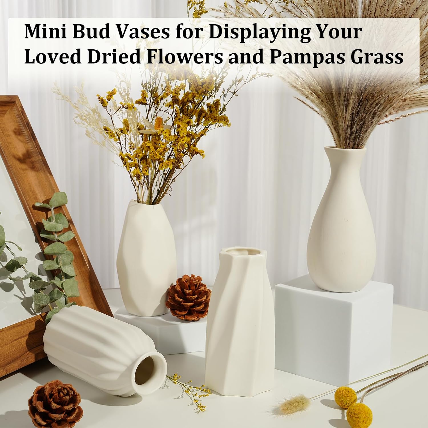 Ceramic Bud Vases / Small / White / Set of 24