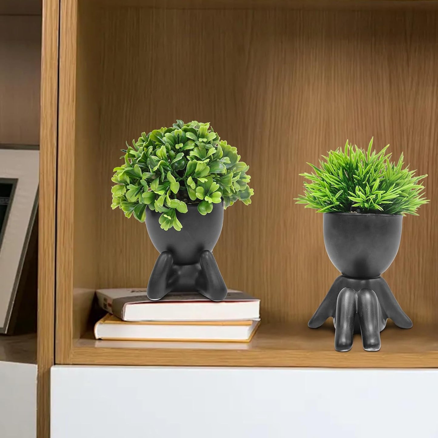 Artificial Mini Succulent Plants / Black / Set of 4