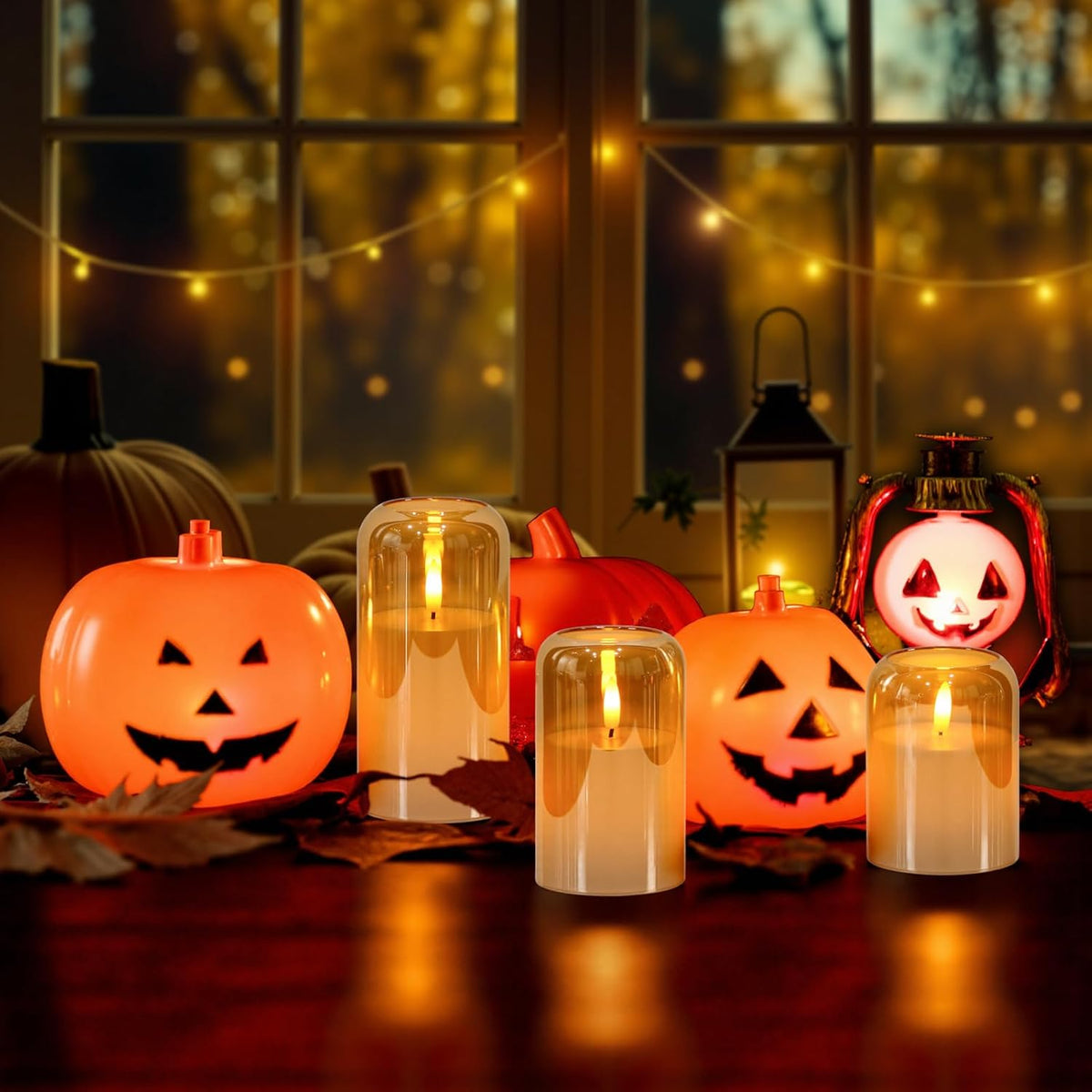 GenSwin Gold Glass LED Flameless Candles with Remote Timer | Battery Operated Candles with Flickering, Real Wax Pillar