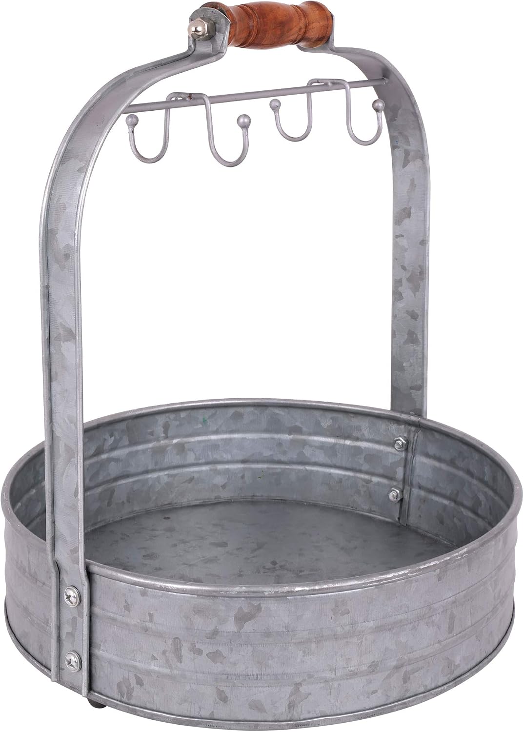 Autumn Alley Rustic Farmhouse Galvanized Coffee Mug Rack Organizer for Kitchen Counter | Mug Tree with Cup Hooks and