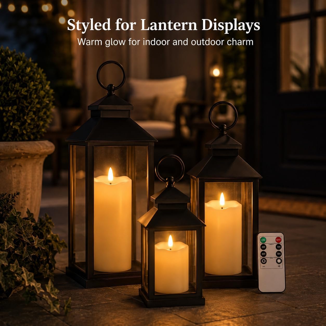 ANGELLOONG Flickering Flameless Candles with Remote, Fake Candles Set of 3 | Realistic Battery Operated Candles, LED