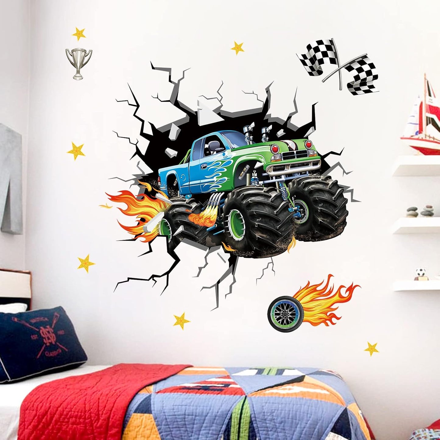 3D Racing Car Wall Stickers