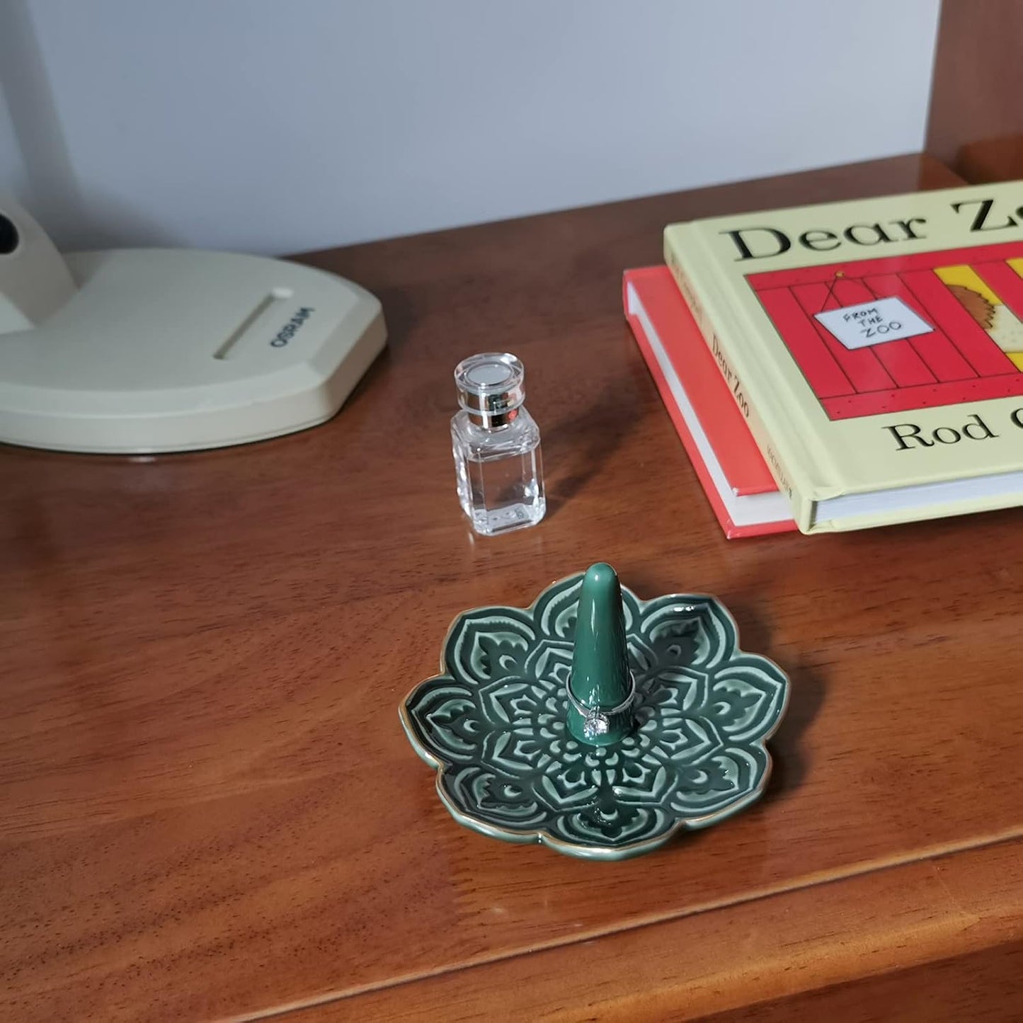 Ceramic Mandala Ring Holder Decorative Jewelry Holder/Trinket Tray Engagement Christmas / Green