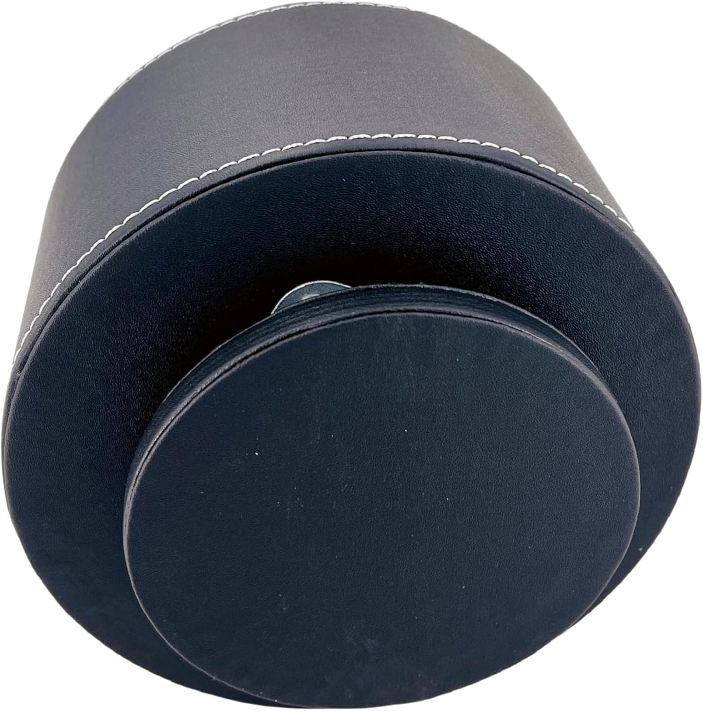 PU Leather Round TV Remote Control Holder / Black