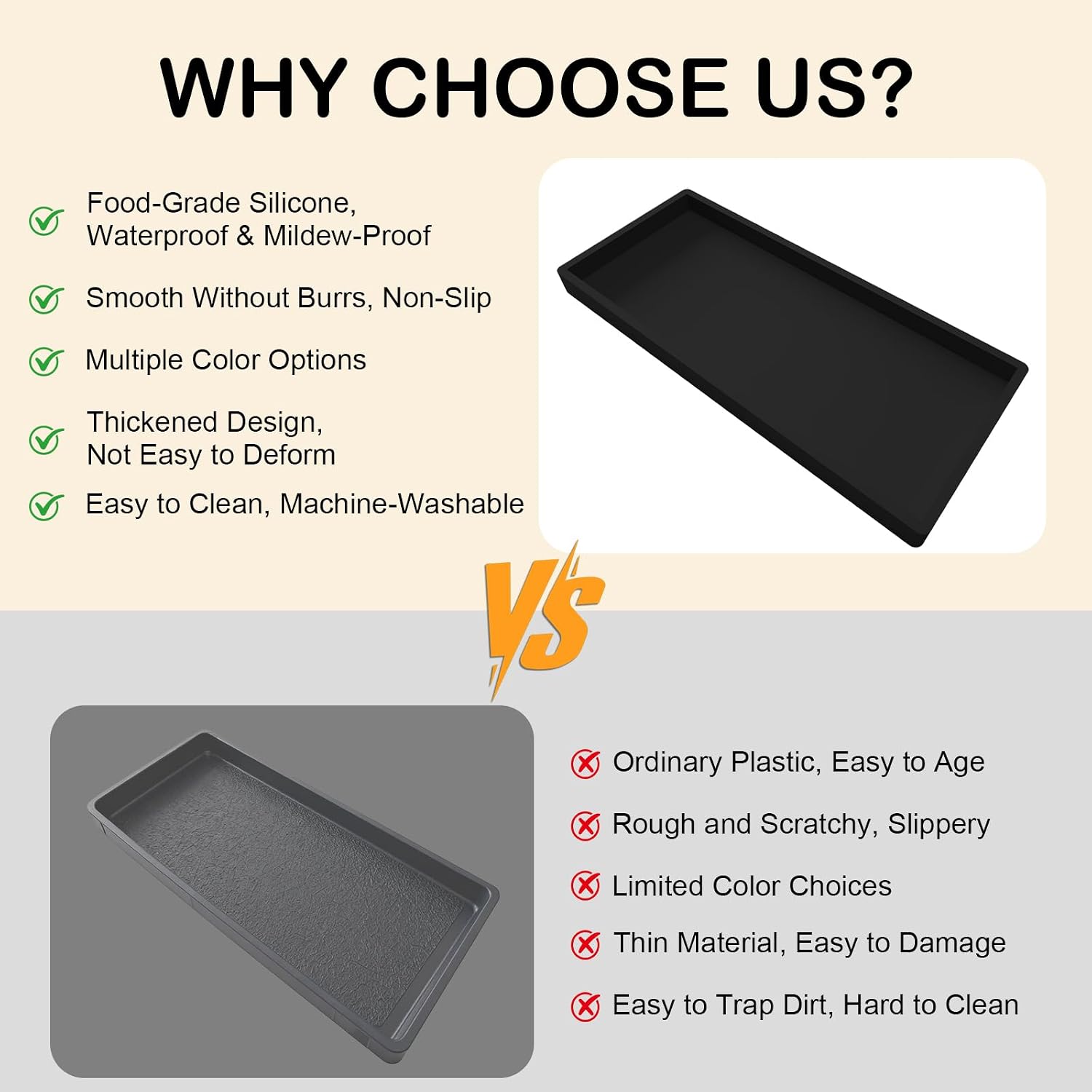 Bathroom Vanity Tray / 2black / 8 x 5 / 2PCS11. / Set of 2