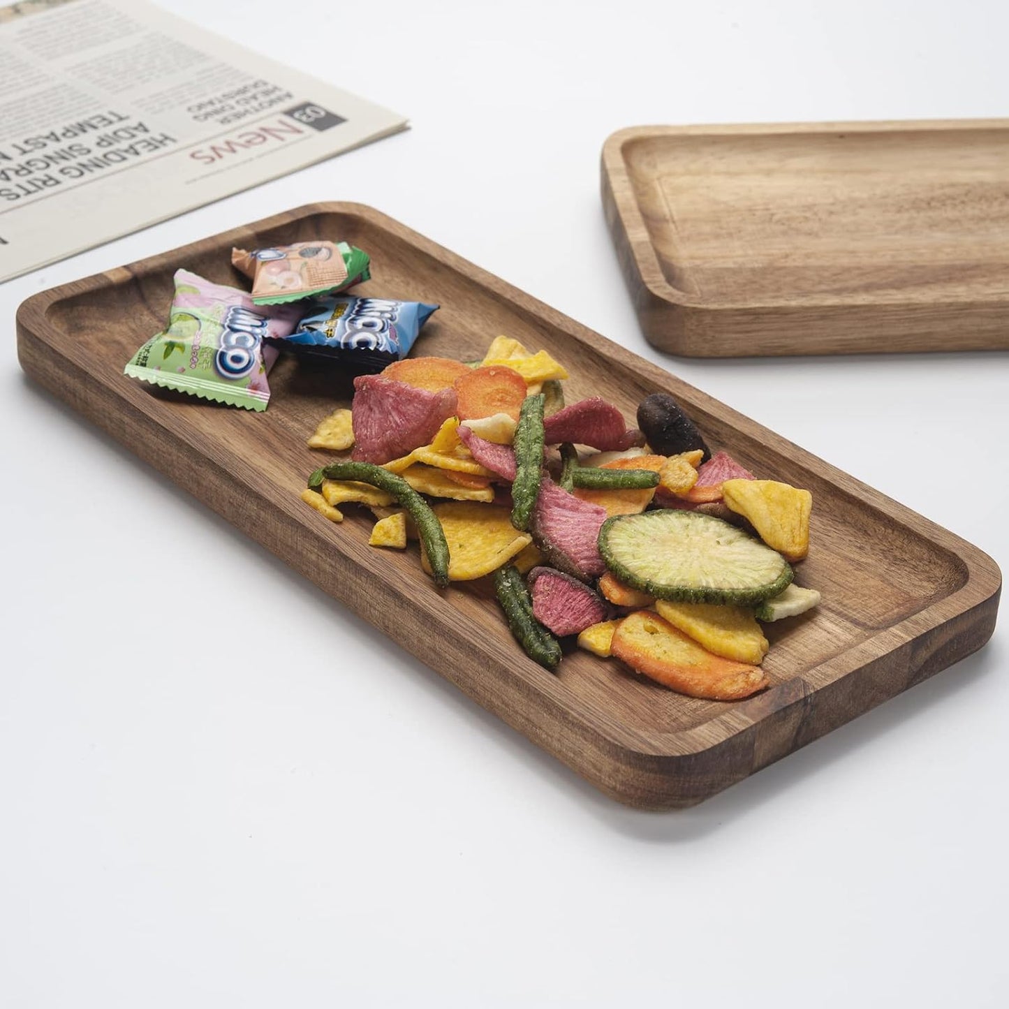 Acacia Wood Counter Tray / 11.8 x 5.5 x 0.8