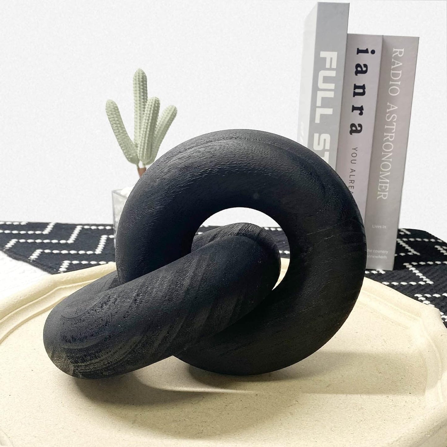 Modern Farmhouse Bookshelf Decorative Objects / Black
