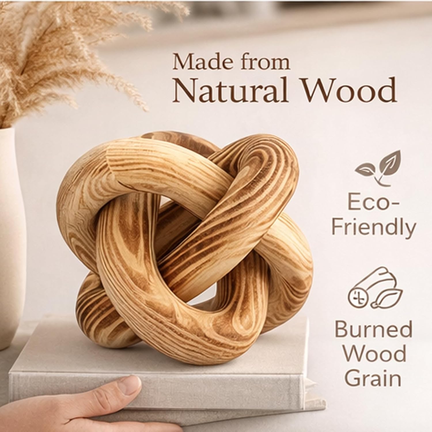 Wood Knot Chain Link Decor / Burn Color