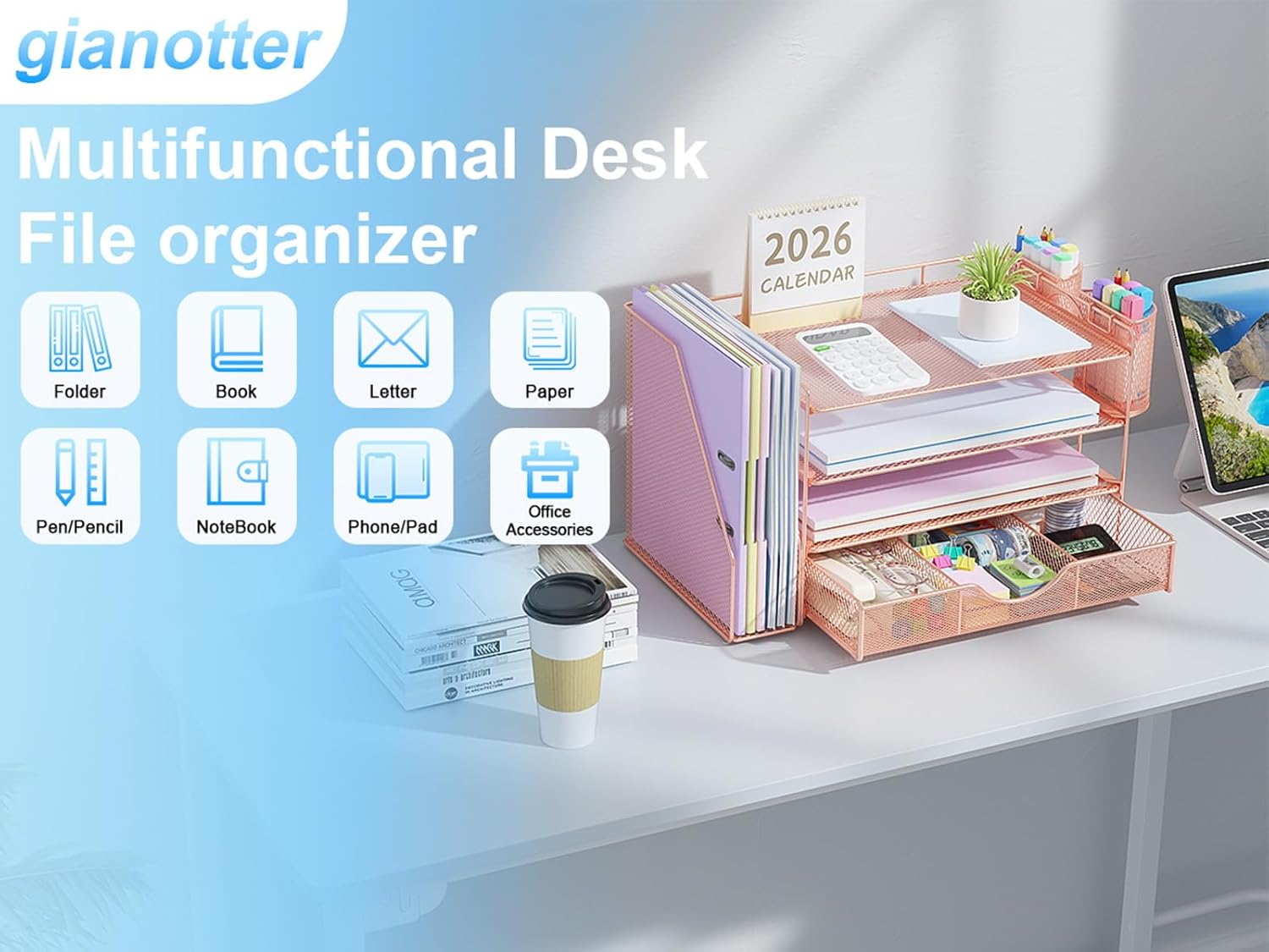 File Holder / Desk Organizers and Accessories / Rose Gold