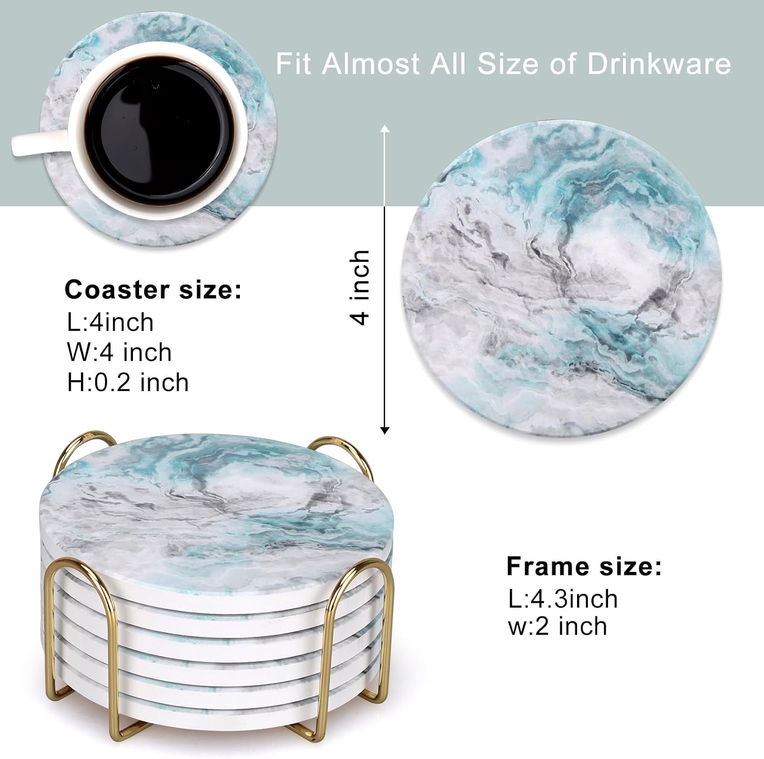Holders / Coasters / Blue-02 / Set of 6