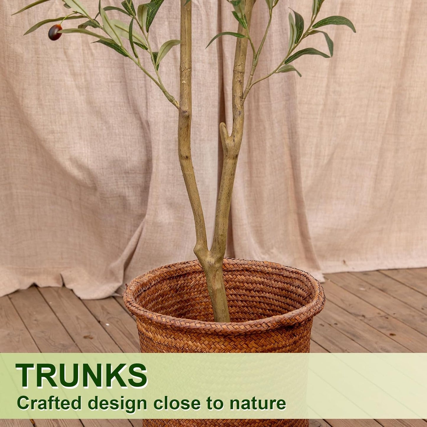 Artificial Plants / Tall Faux Olive Tree / 6ft / Natural / 6 Inch