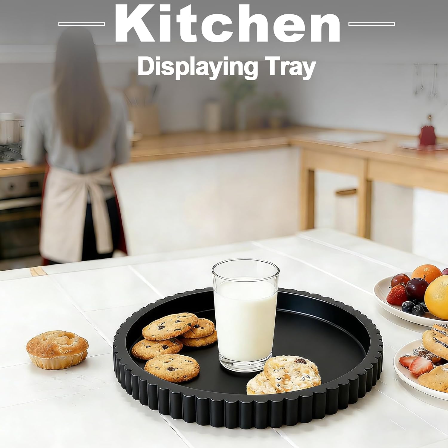 Resin Modern Table Centerpieces Decorative Trays / Black