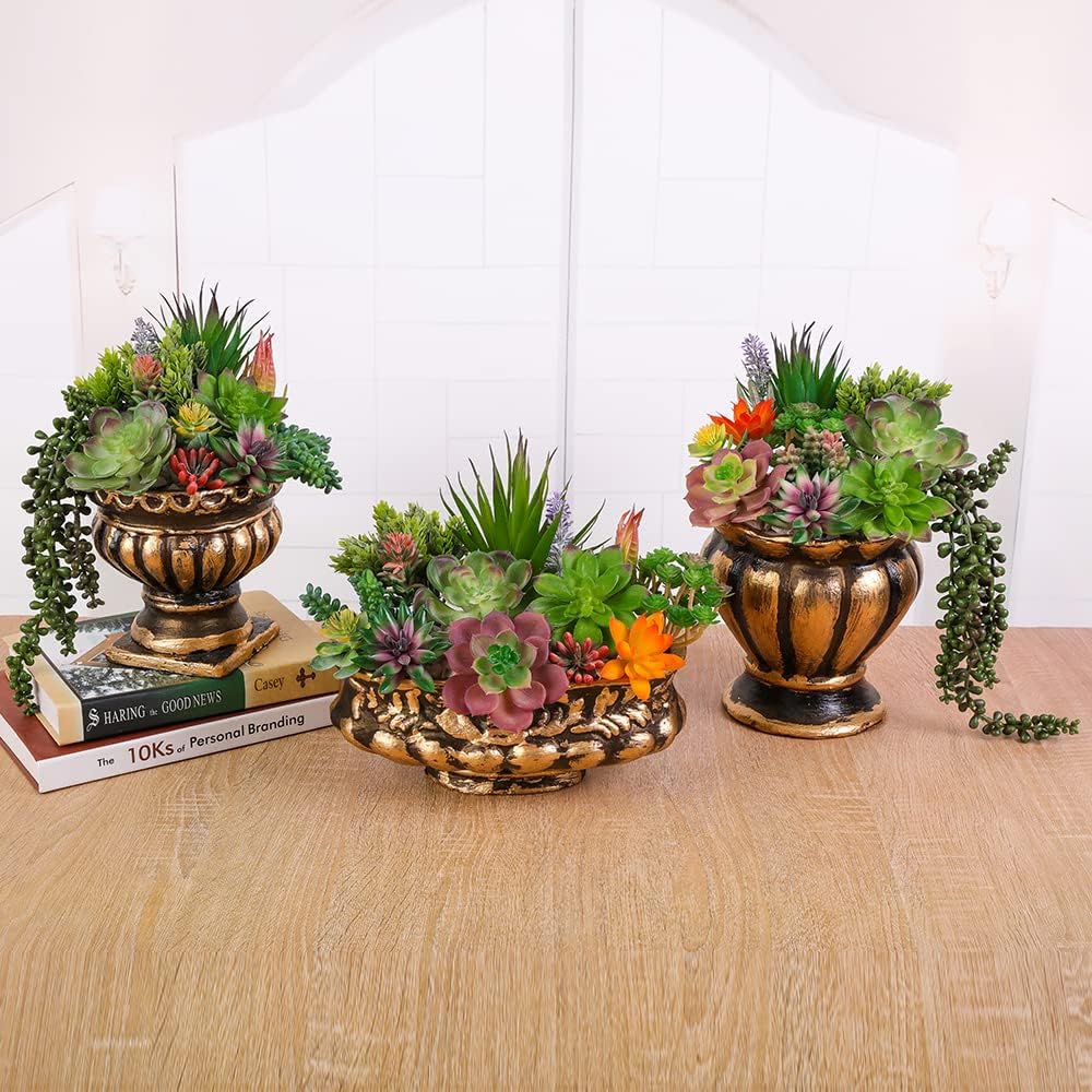 Artificial Succulents Realistic Textured Fake Succulents Unpotted Artificial Cactus / Set of 18