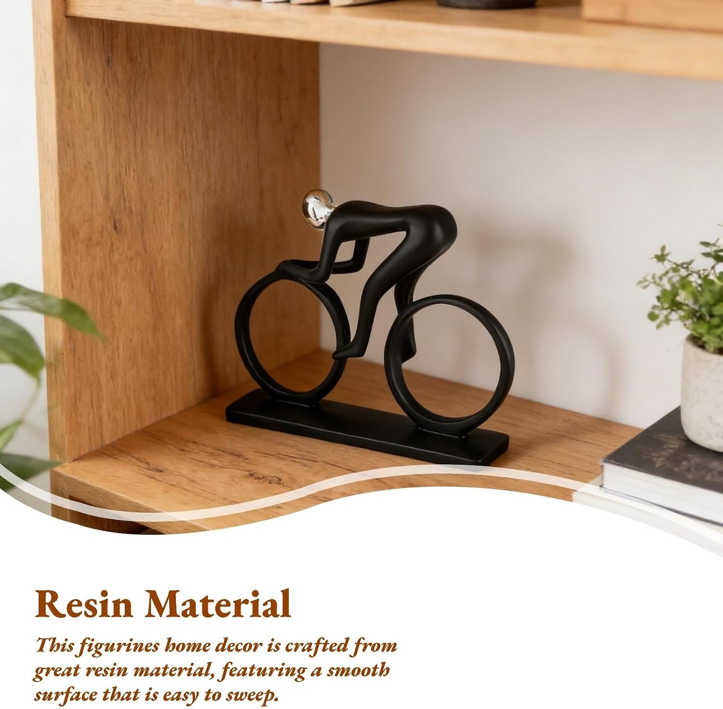 Home Decor Statues Abstract Art Statue Resin Bike Figurine Decorative Objects Home Decor Modern