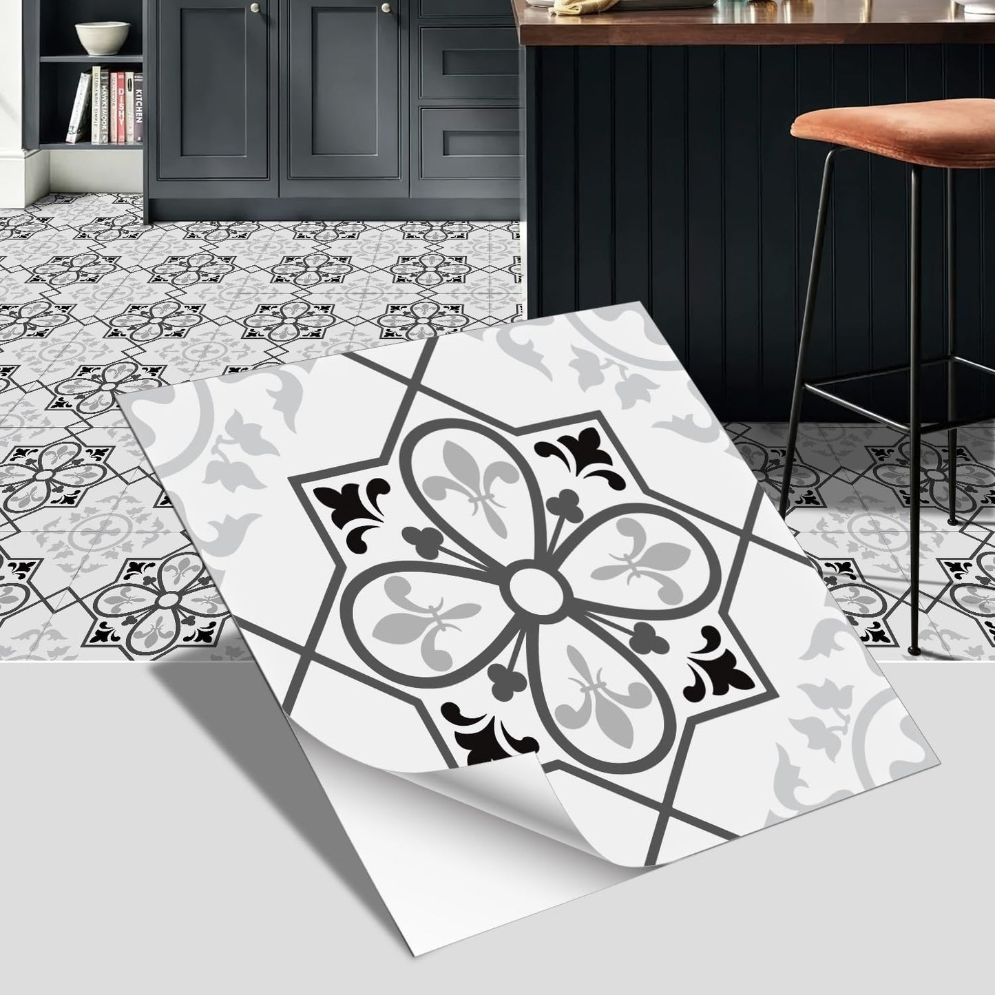 Floor Tile Decals Peel and Stick Wall Tiles Stickers 7.87"*7.87 / Ptf-62 / 7.87 x 7.87 / Set of 24