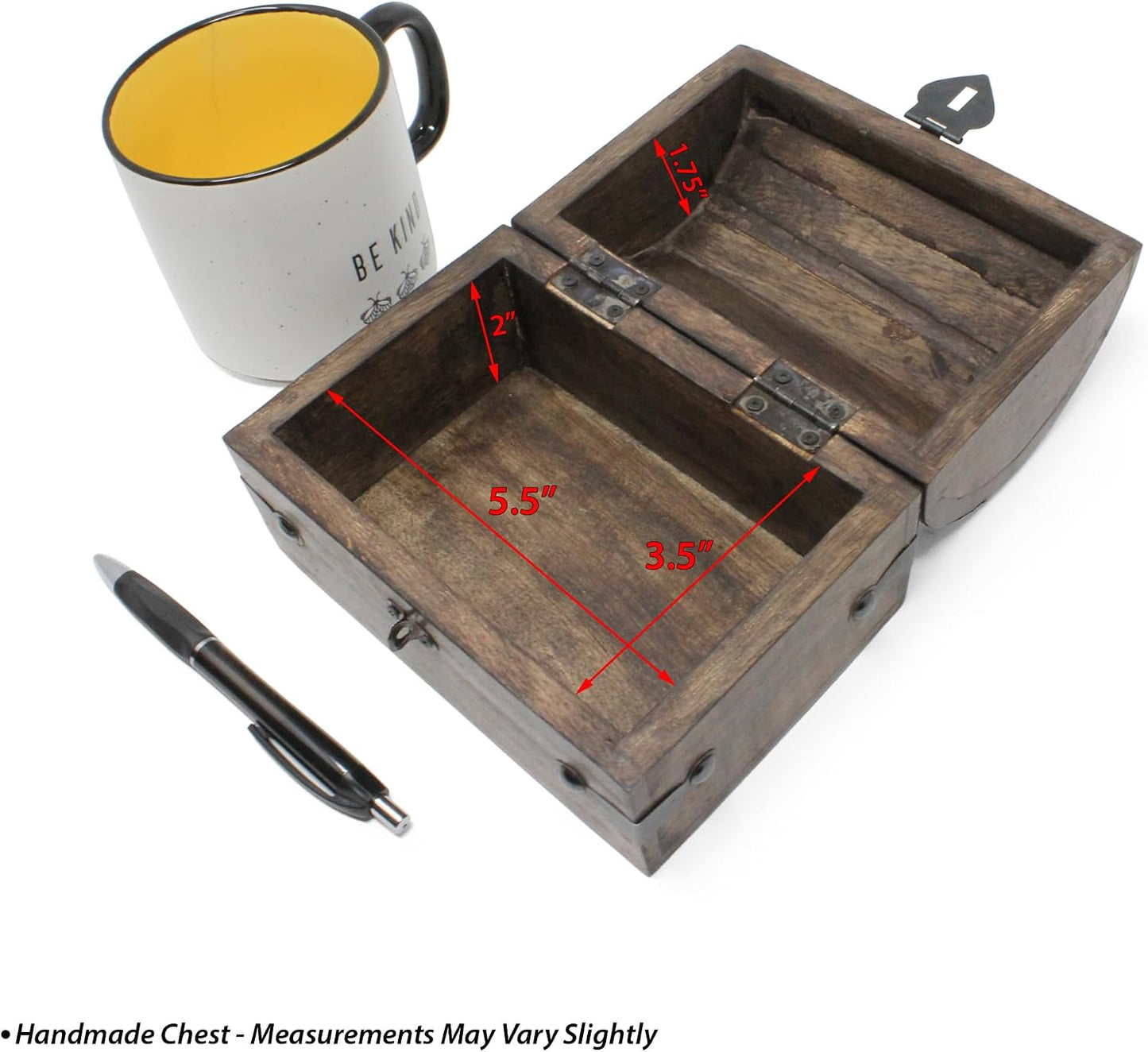Treasure Chest Keepsake and Decorative Wood Box / Medium / 6.5 x 4.5 x 4.5