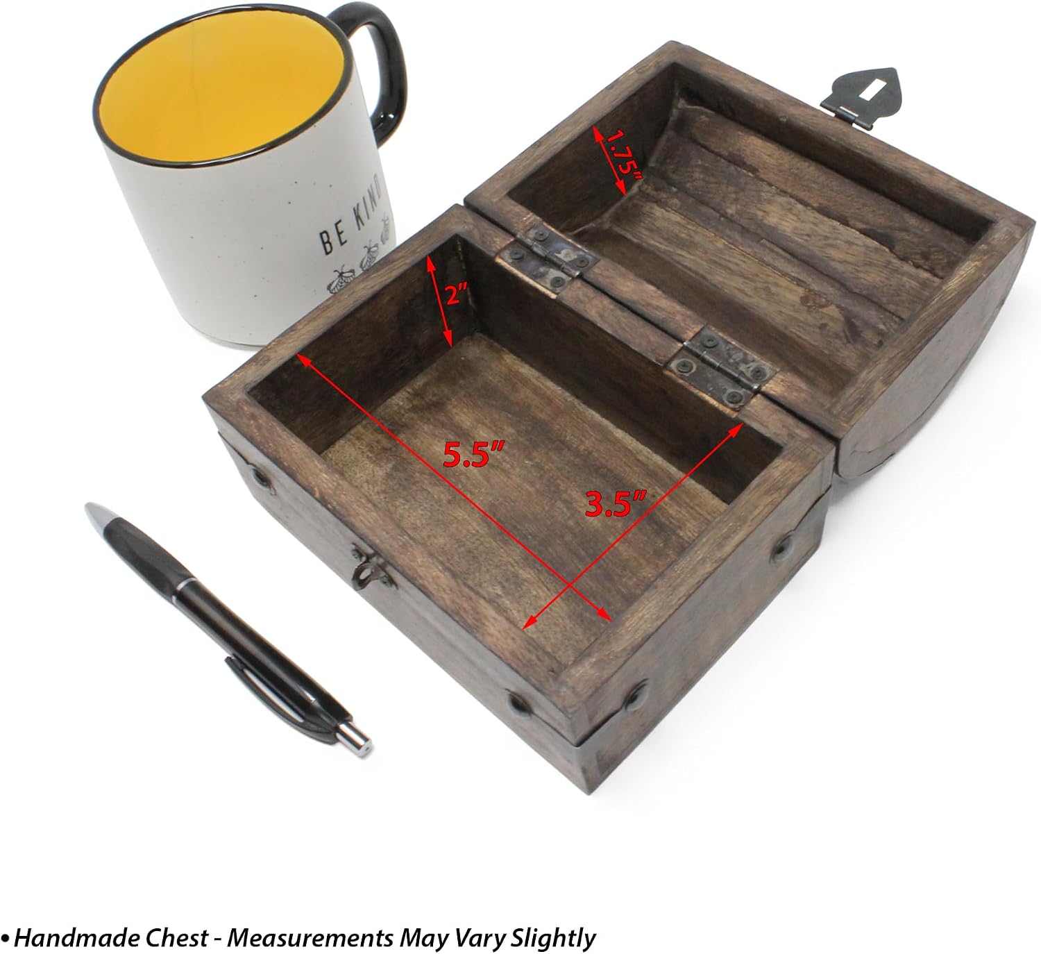 Treasure Chest Keepsake and Decorative Wood Box / Medium / 6.5 x 4.5 x 4.5