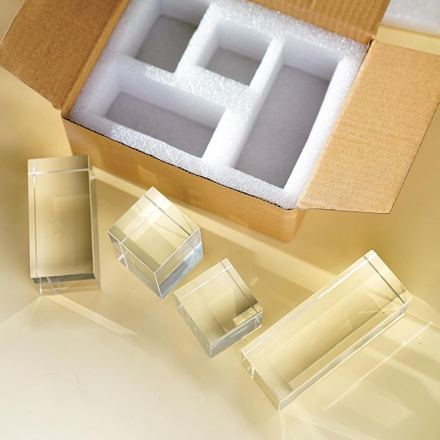 Glass Display Blocks / Block / Clear / Set of 4