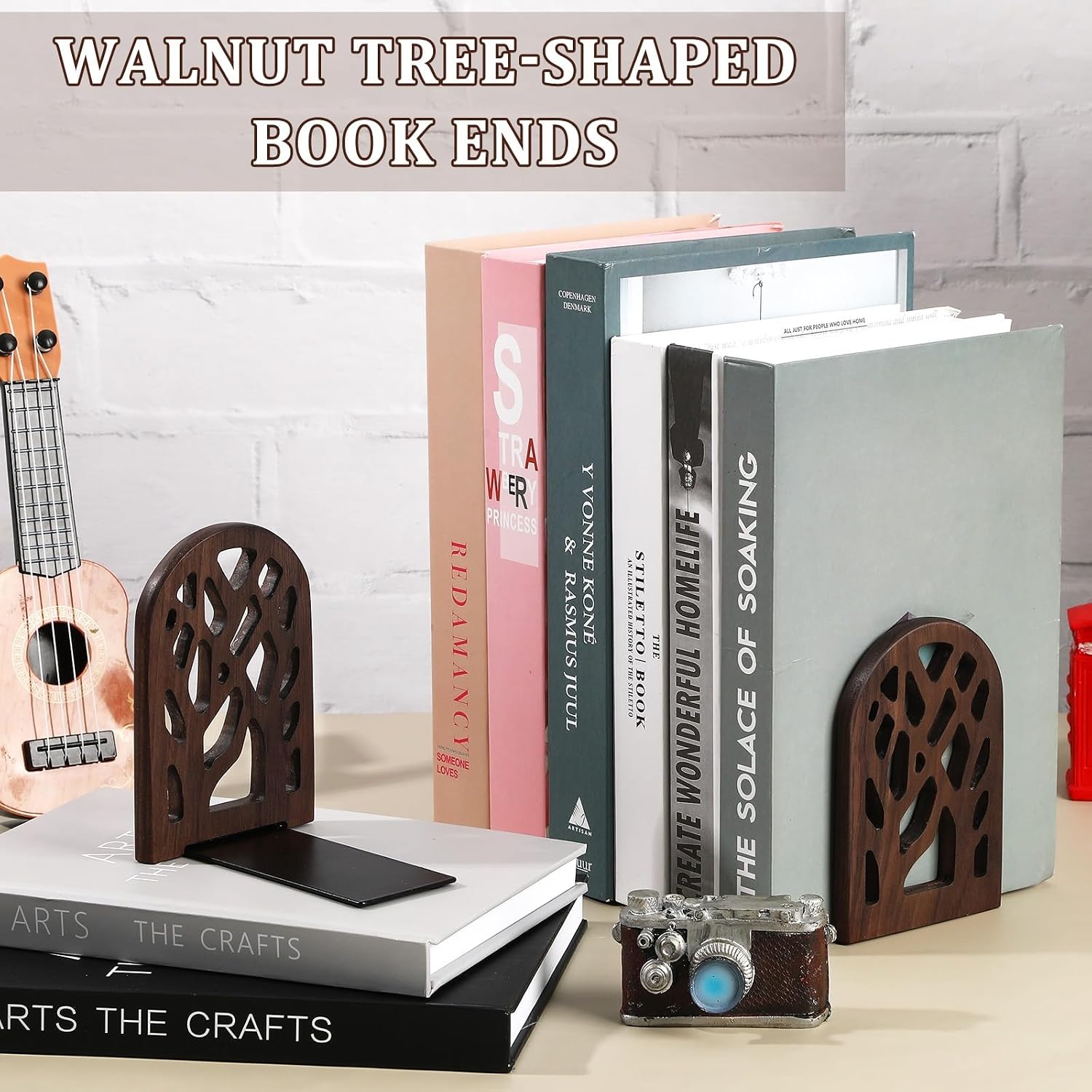 Wood Tree Book Ends / Set of 2