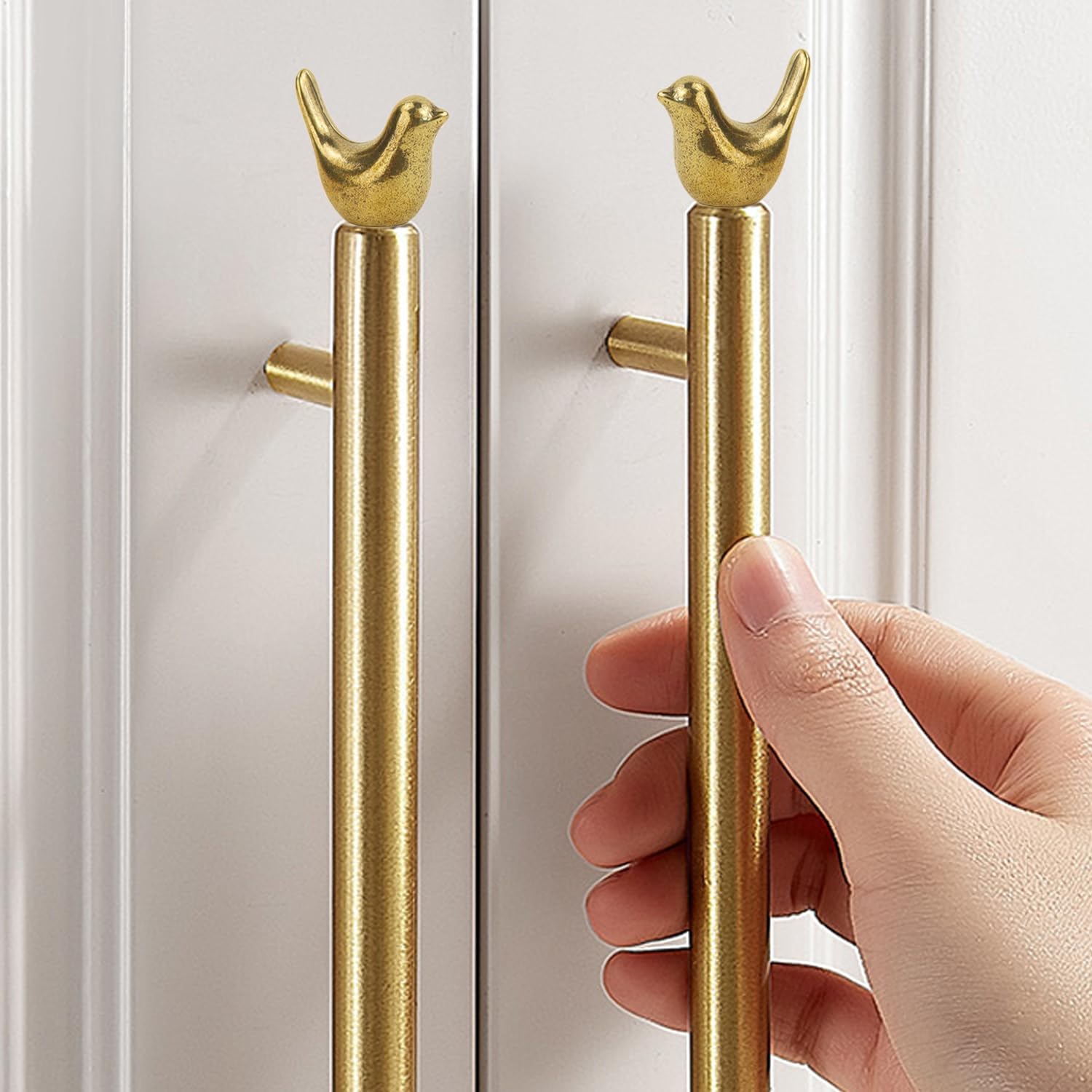 Small Birds Statue Door Hinge Head / Set of 3