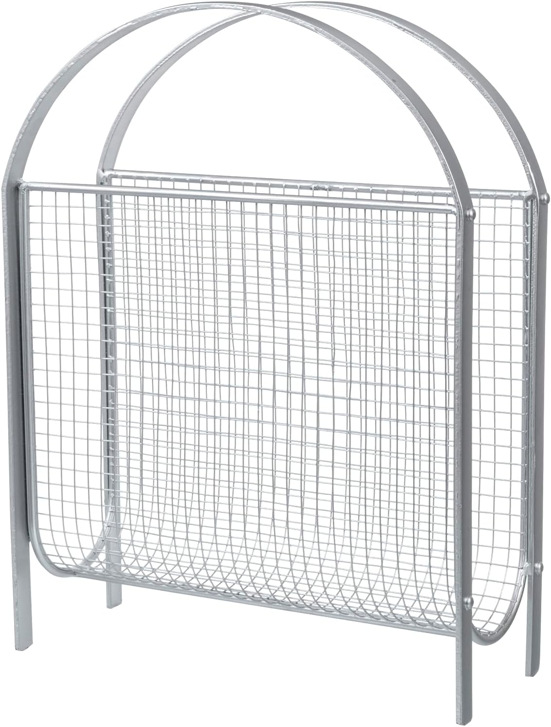 MyGift Mid-Century Silver Metal Mesh Magazine Rack, Freestanding Holder | Mid-century inspired silver mesh rack keeps