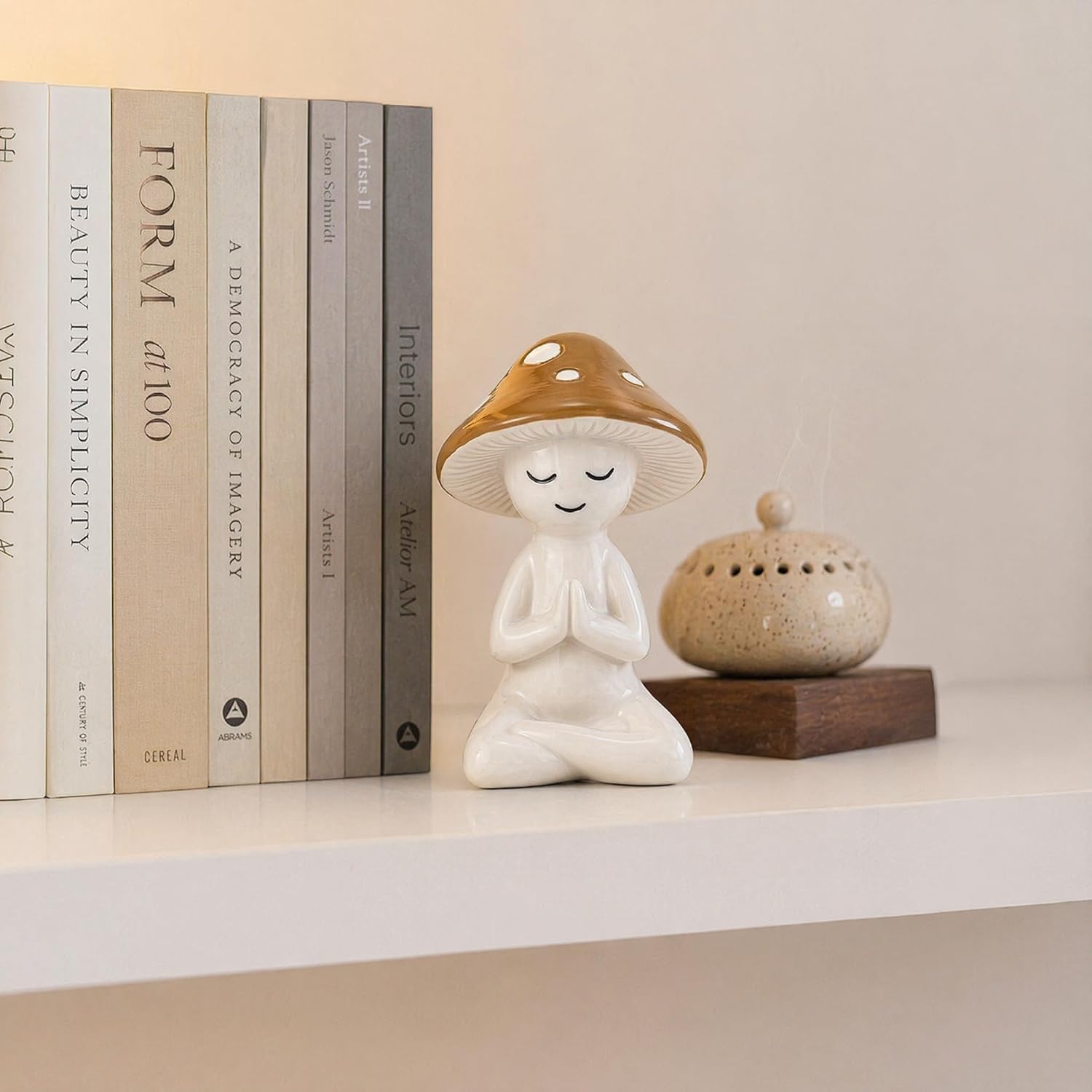 Meditation Mushroom Resin Statues