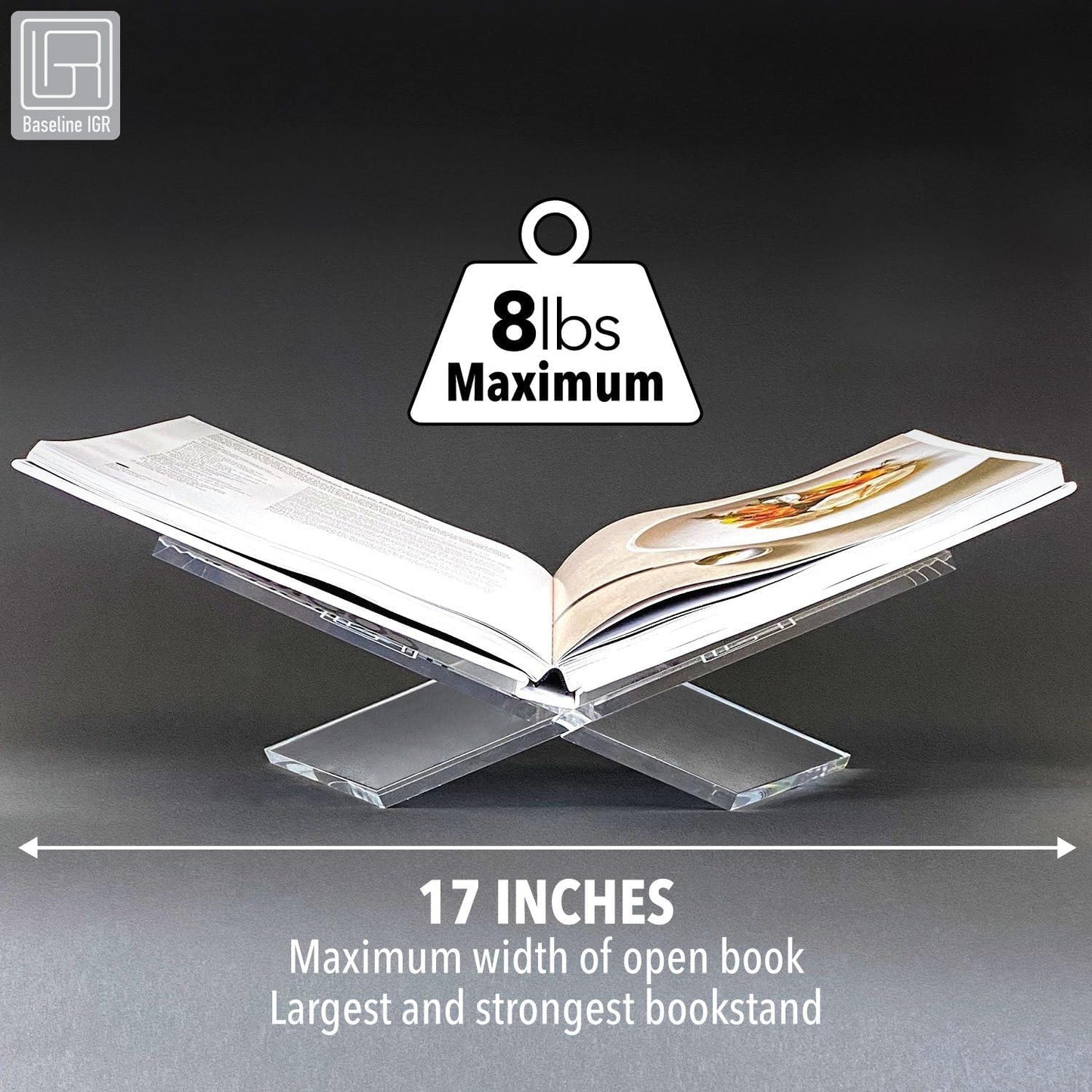 Acrylic Book Stand / Clear / Medium / 8.7 x 6.3 x 3.6