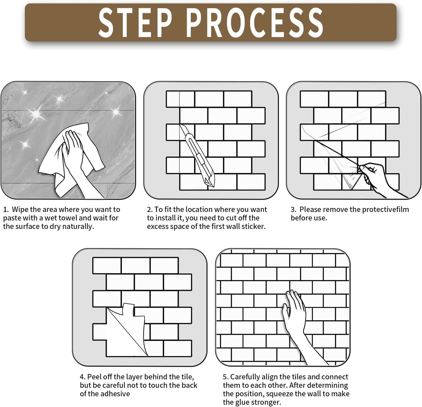 10 Sheets Peel and Stick Backsplash / 12 x 12