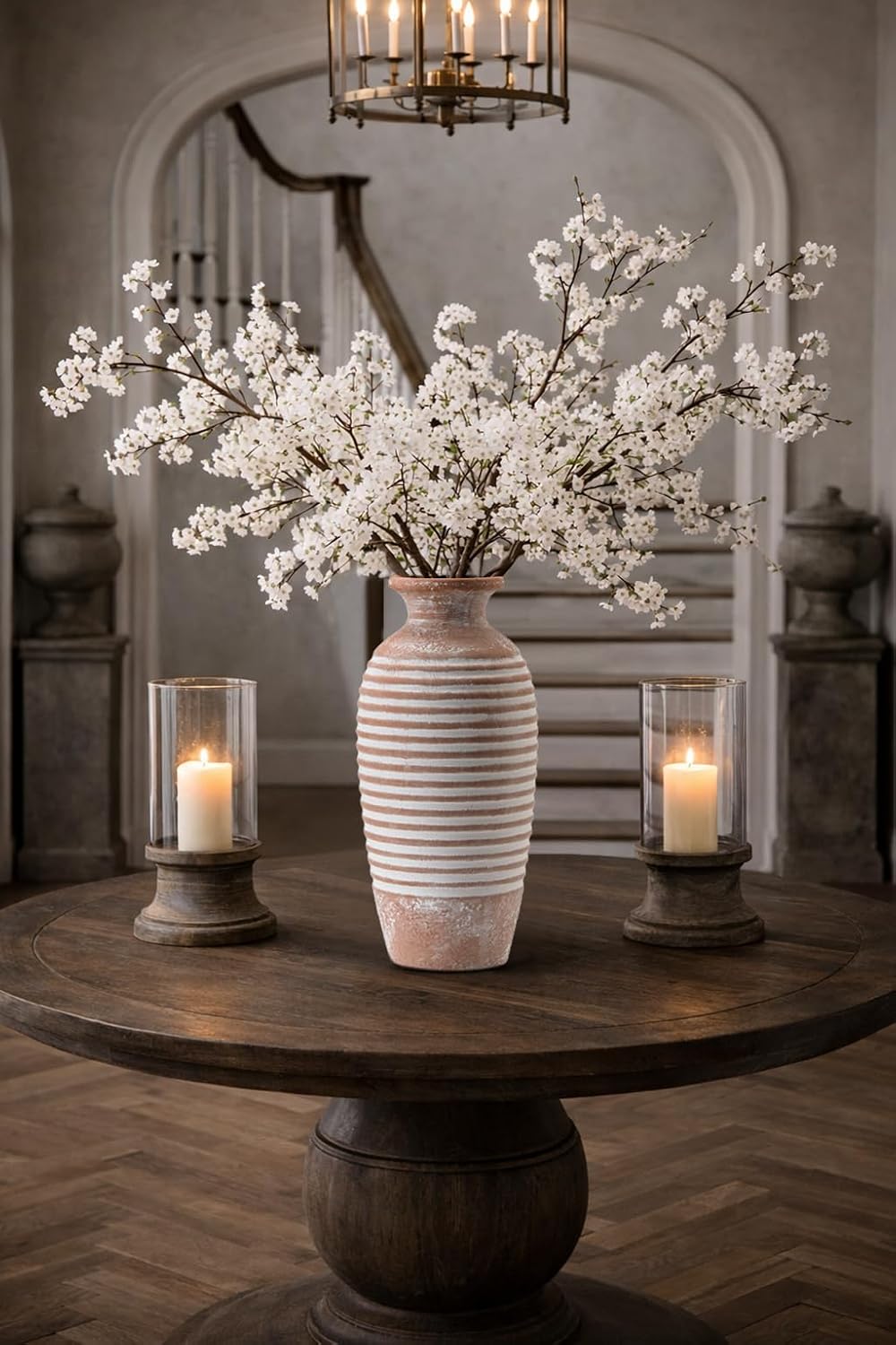 Large Ceramic Rustic Vase / Khaki / 14.4 / 14.4 Inch