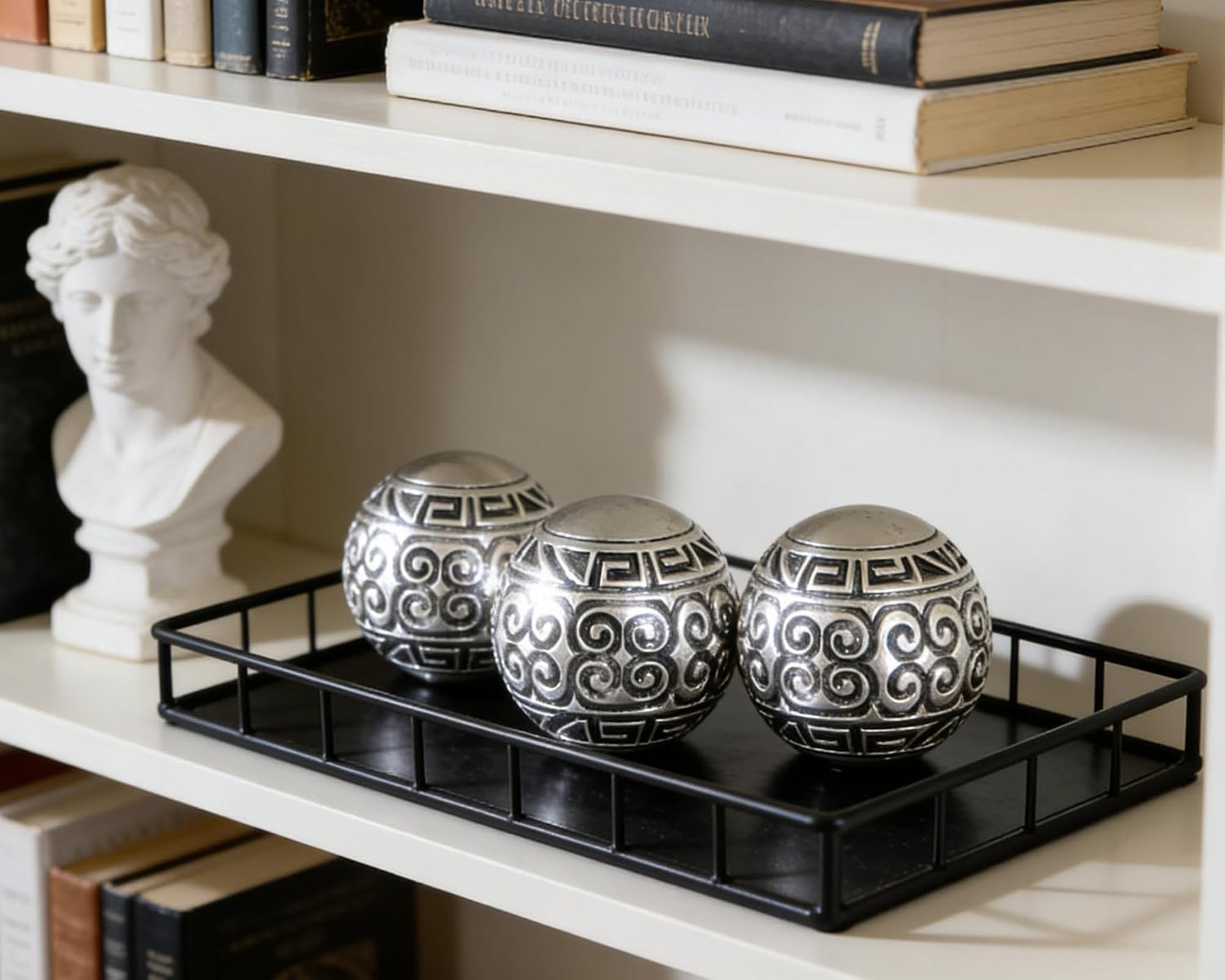 Decorative Ball for Centerpiece Bowls / Metallic Silver / 3 Inch / Set of 3