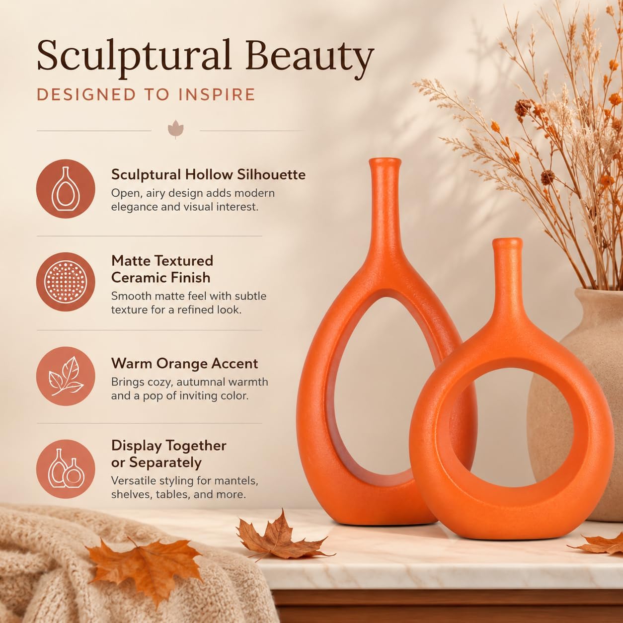 Ceramic Vase Set 2 / Orange