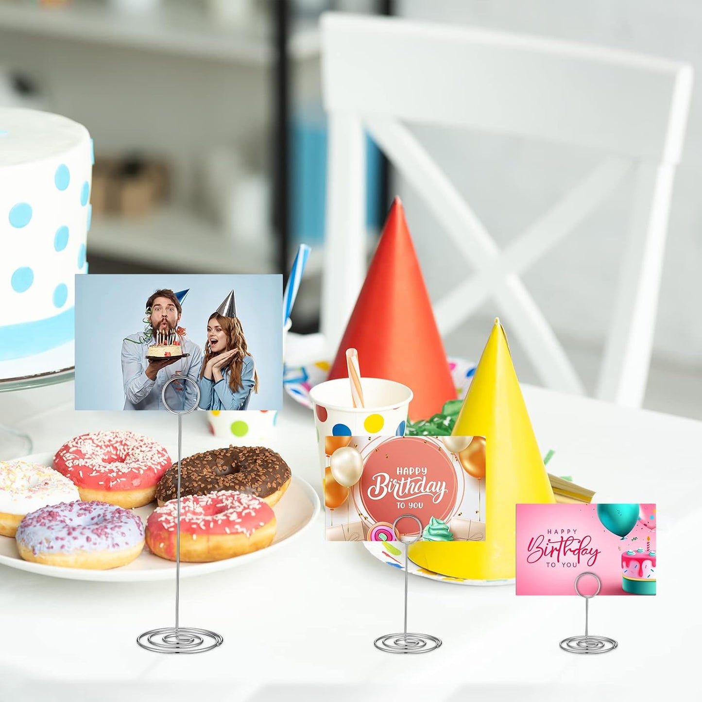 Teling 36 Pieces Table Number Holders 3 Size Place Card Holder Name Numbers Menu Memo Note Card Picture Photo Clip