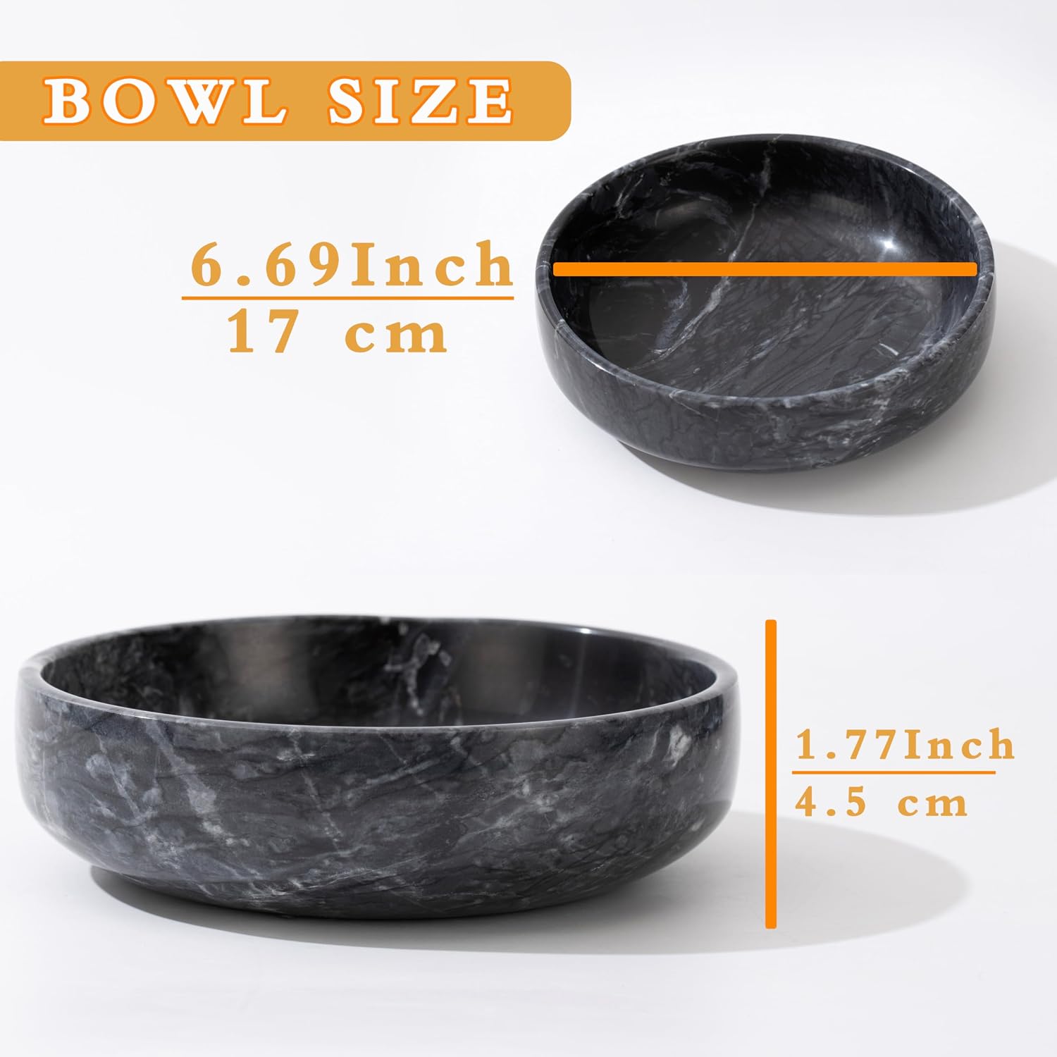 6.7" Large Decorative Bowl / Natural Black