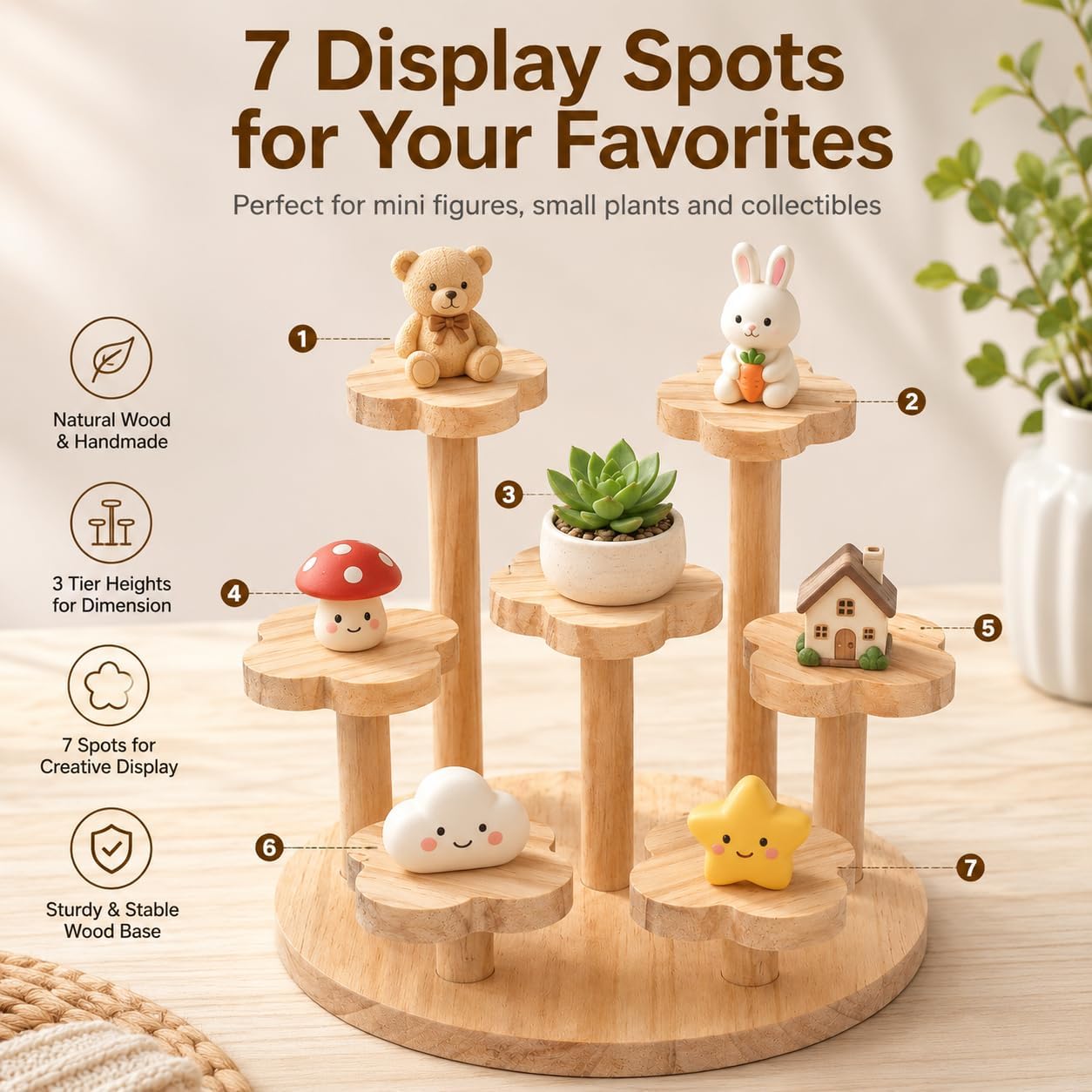 Tiered Wooden Display Stand