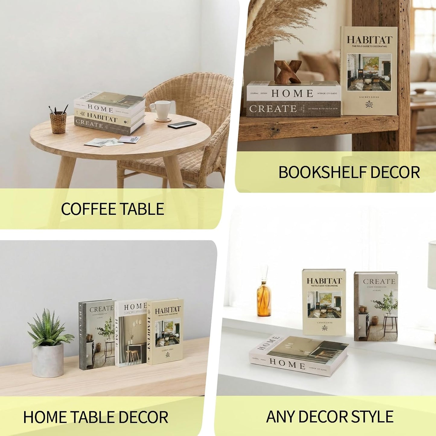 Faux Decorative Books / 3-home Create Habitat / Set of 3