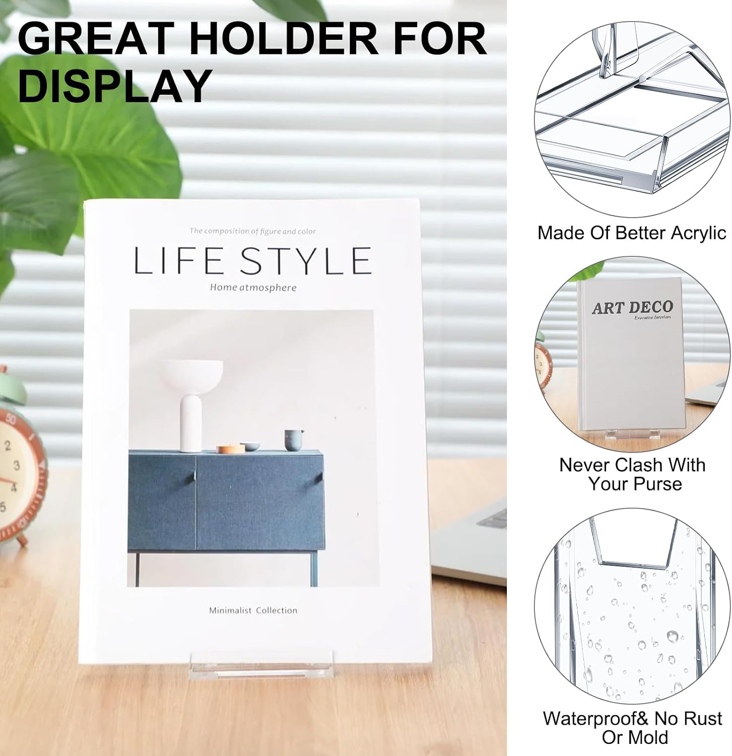 12 Pack Acrylic Book Stand for Display Adjustable, 5.91in H | Clear Display Holder Easel Collector Stand for Home