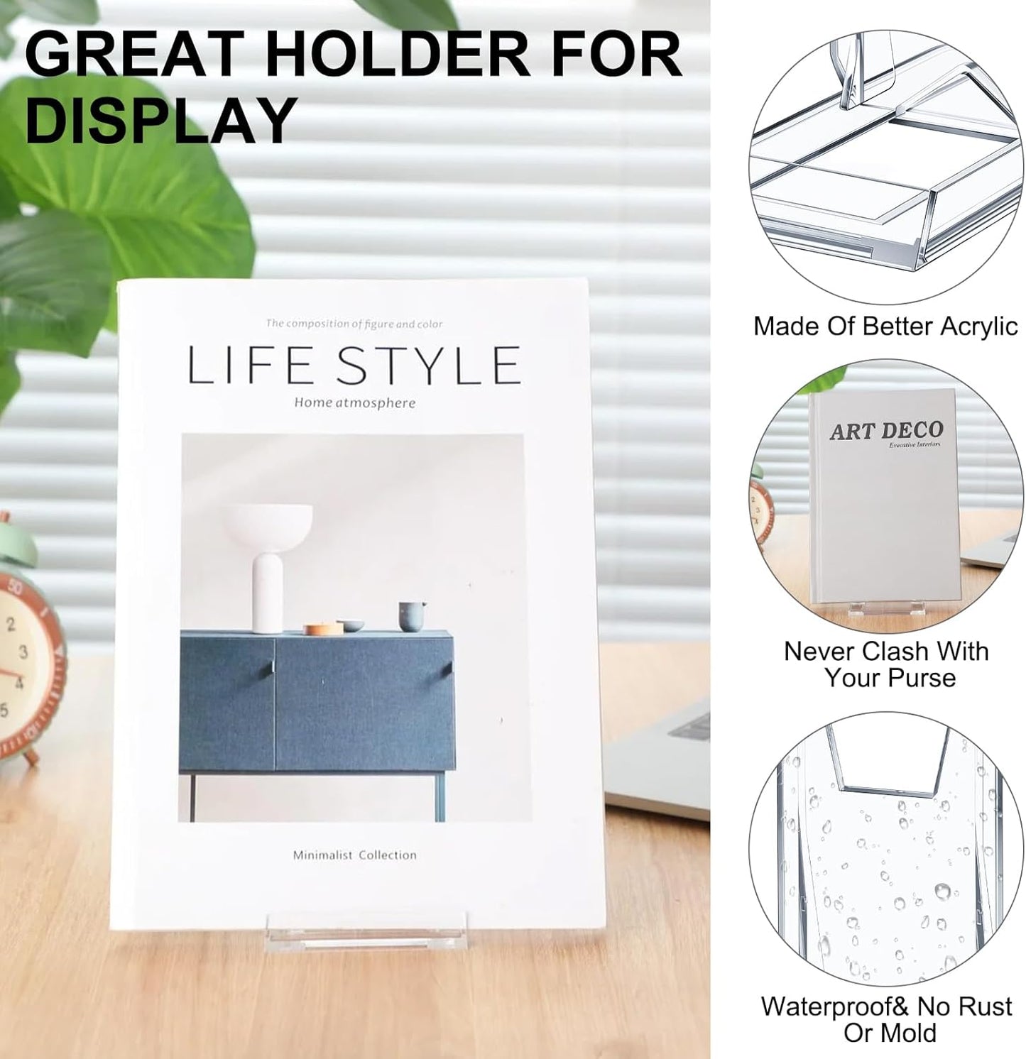 24 Pack Acrylic Book Stand for Display Adjustable, 5.91in H | Clear Display Holder Easel Collector Stand for Home