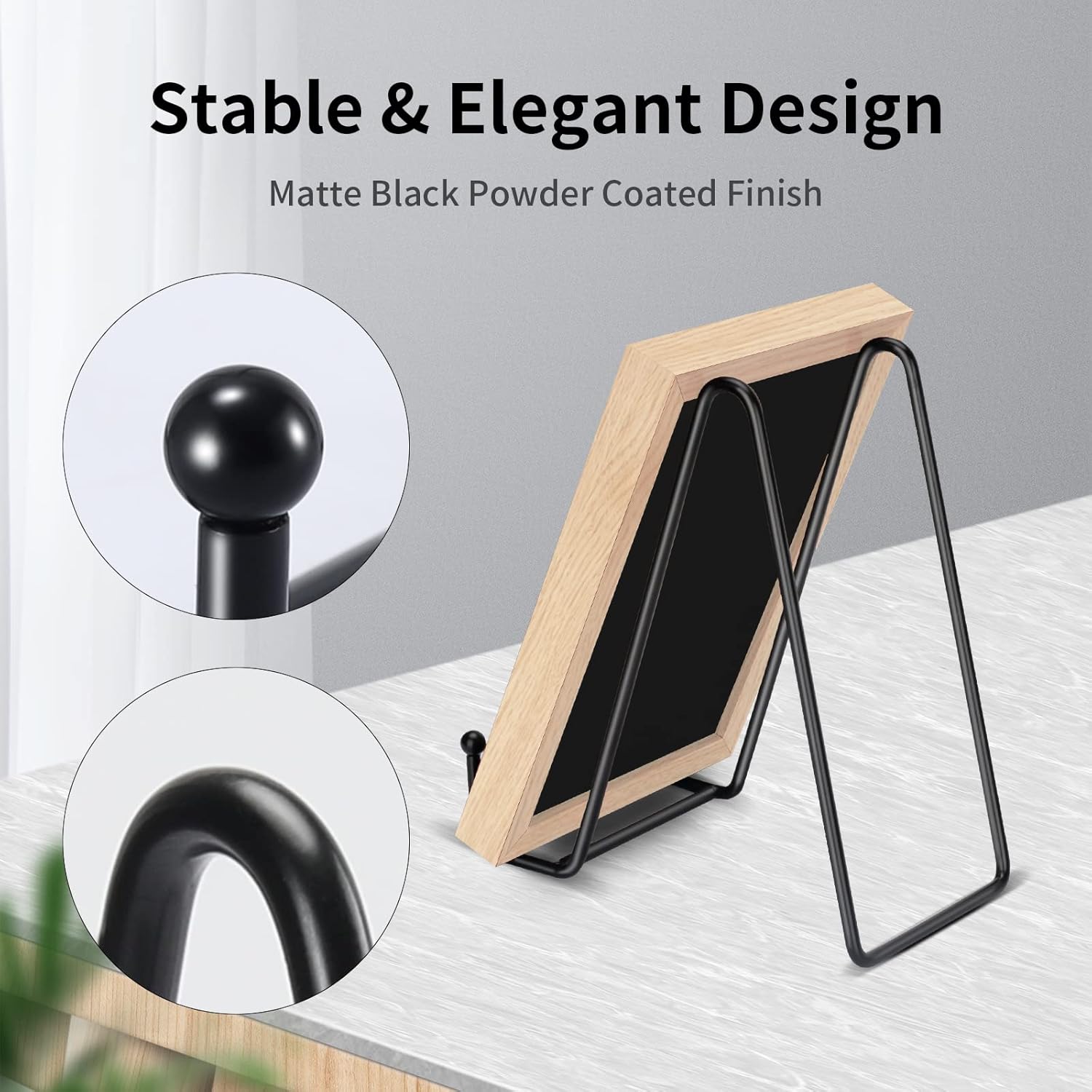 Picture Frame Stand Black Metal Frame / Black-10in / 10 Inch / Set of 3