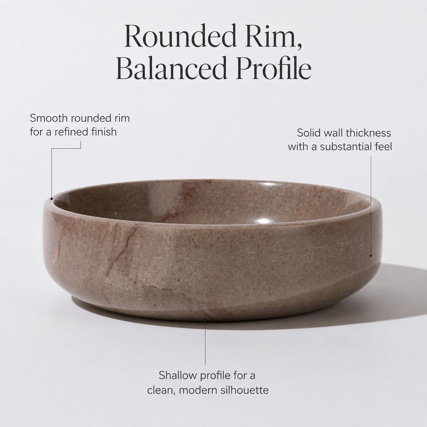 Marble Decorative Bowl 17cm 4.5cm Height / Natural