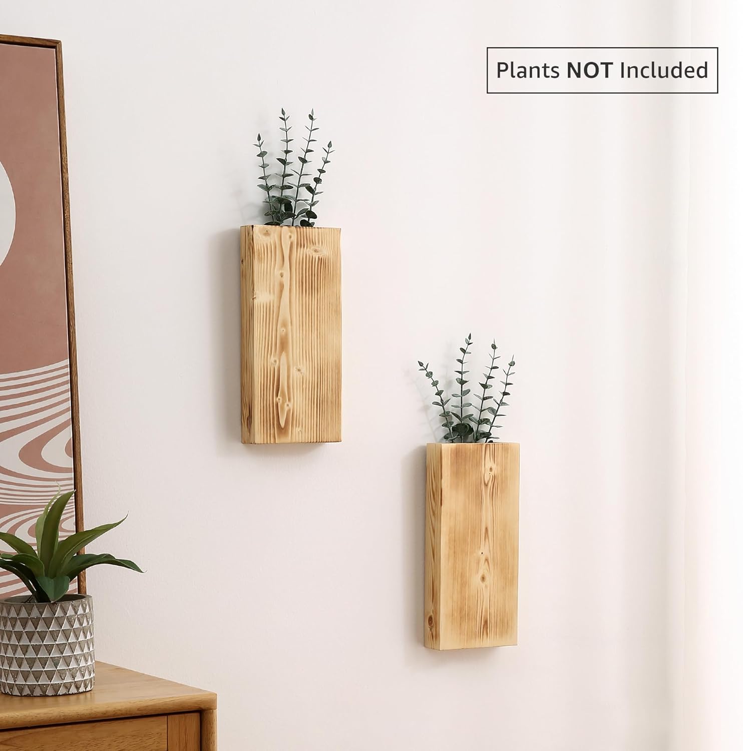 Wood Wall Planter / Retro / Set of 2